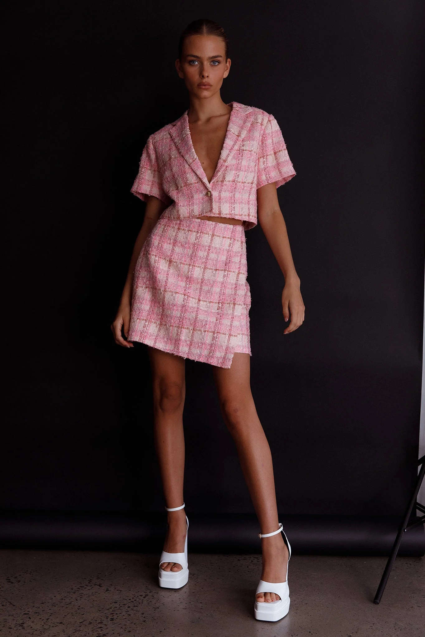 Main Character Crop Top & Skirt Set Pink Multi - Image 2