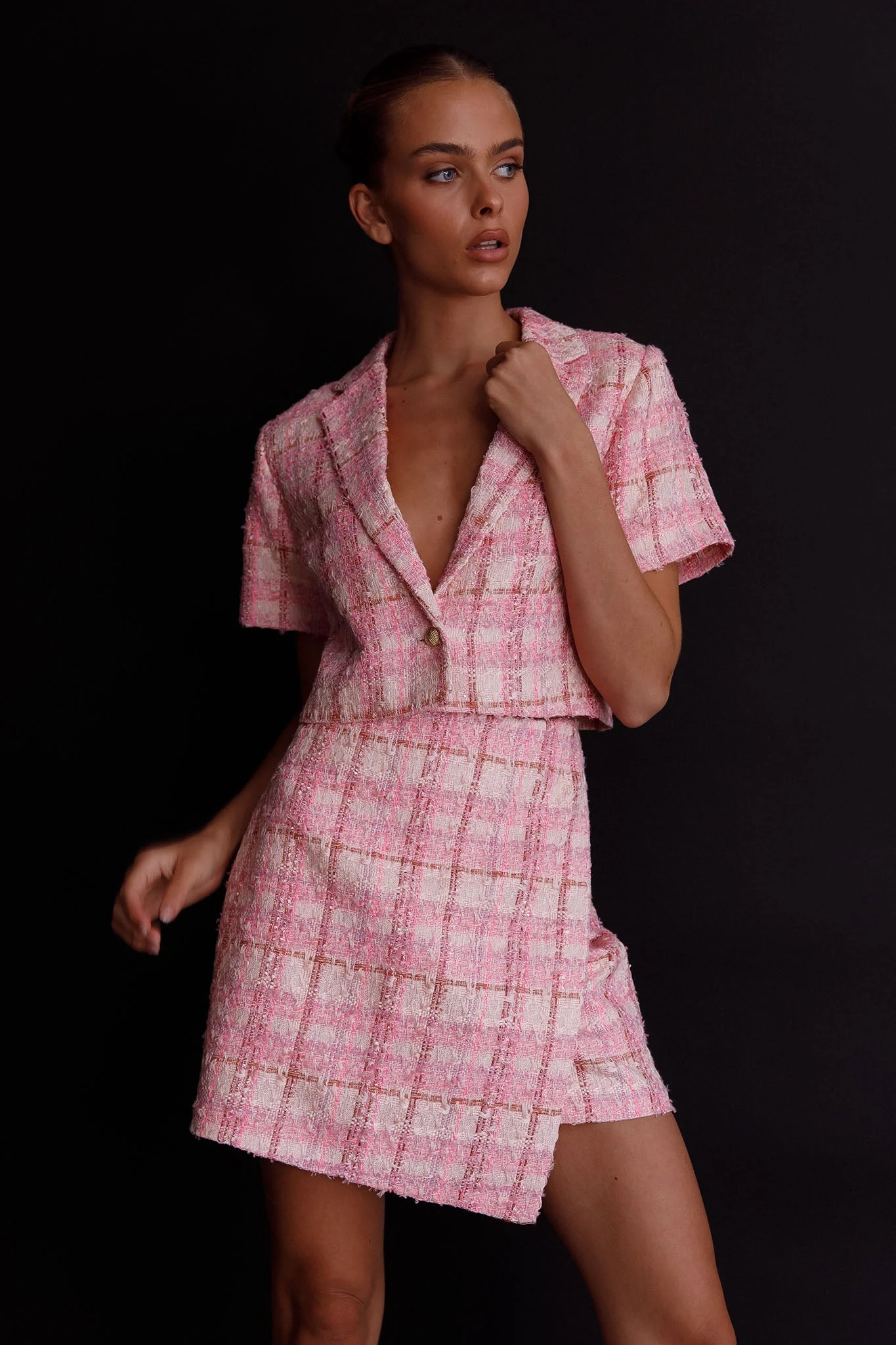 Main Character Crop Top & Skirt Set Pink Multi - Image 6