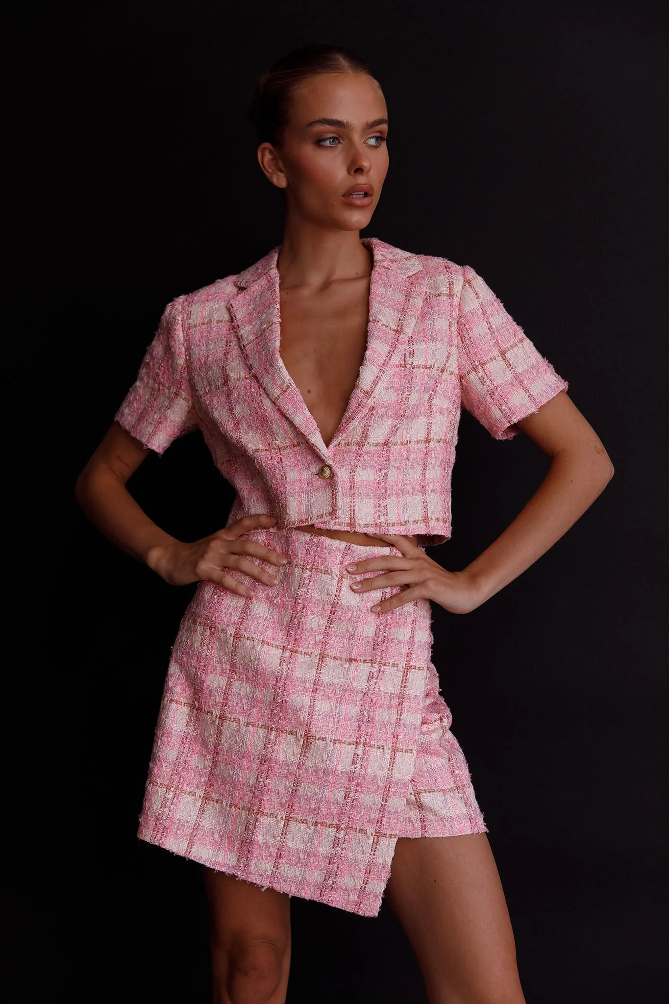 Main Character Crop Top & Skirt Set Pink Multi - Image 8