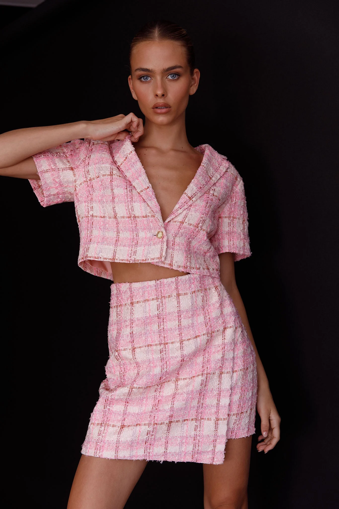 Main Character Crop Top & Skirt Set Pink Multi - Image 9