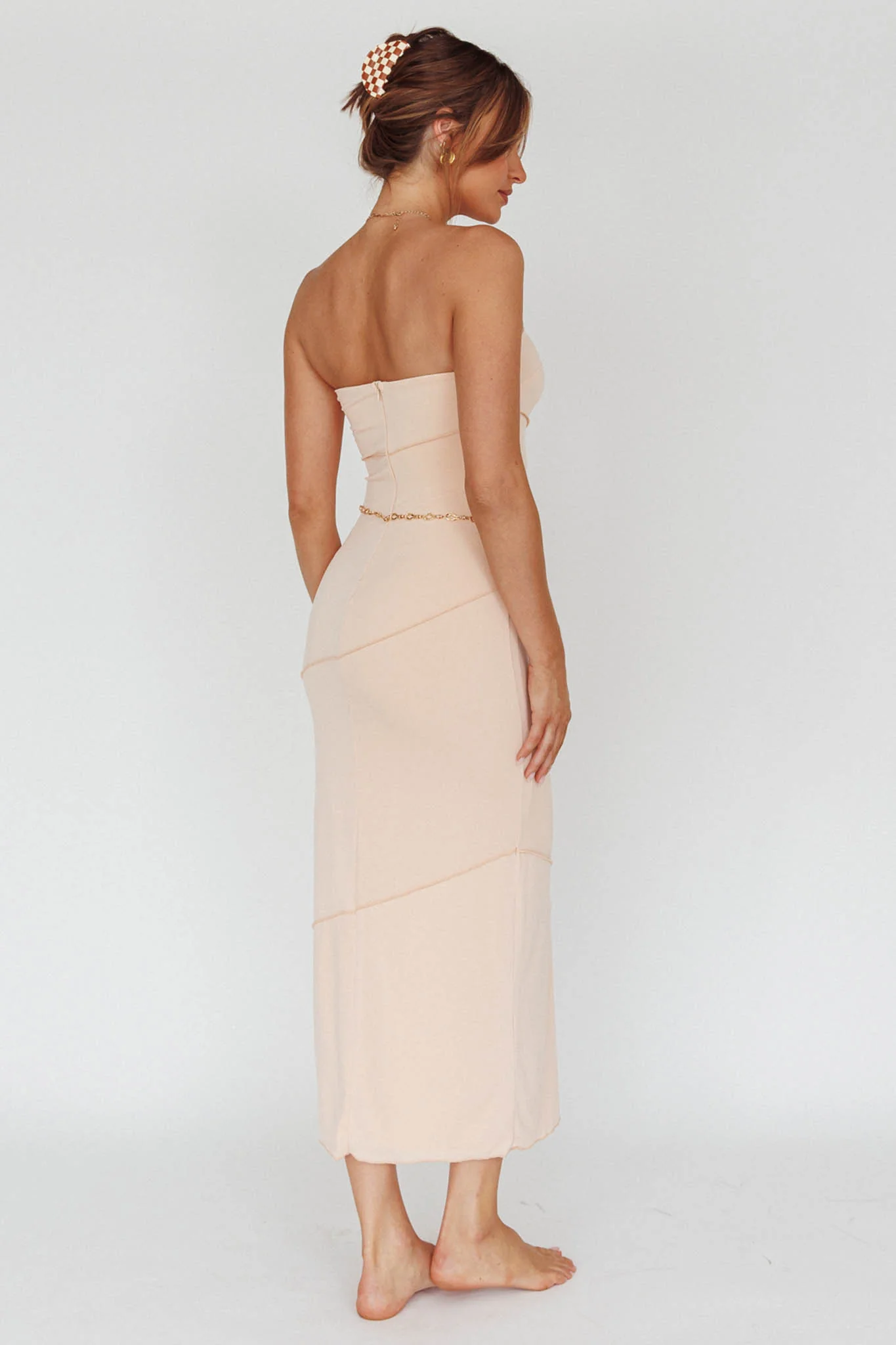 Making Headlines Strapless Midi Dress Cream - Image 2