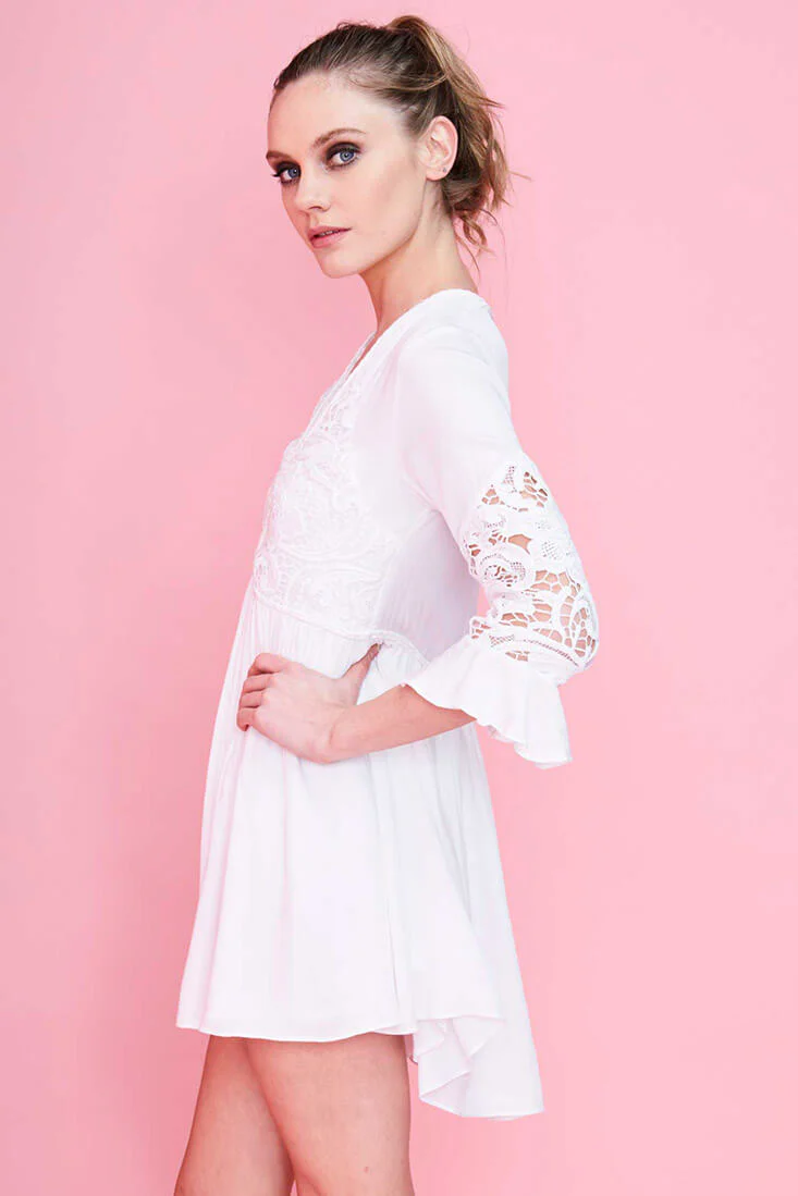 Maliah Crochet Dress White - Image 4