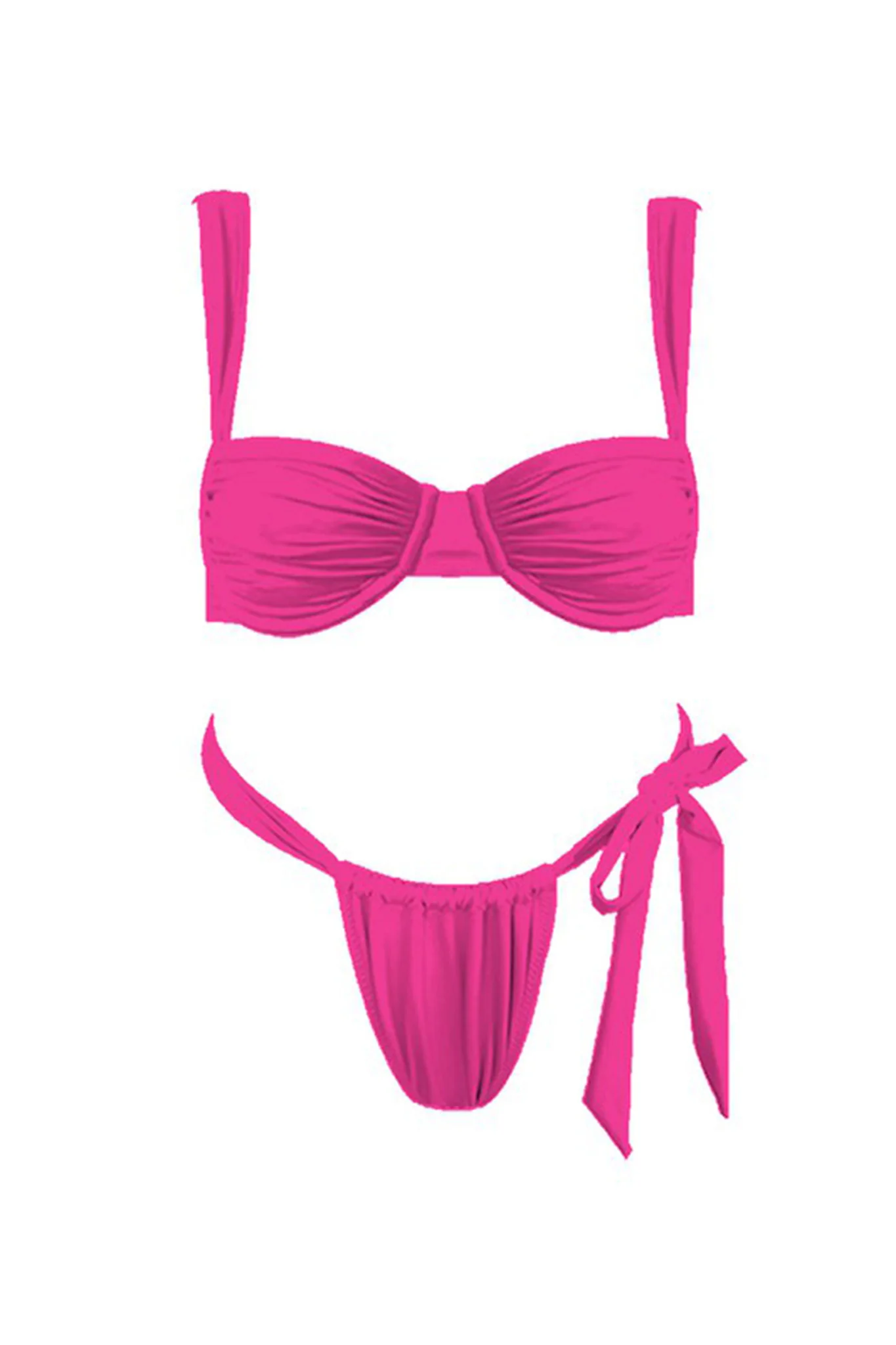 Malibu Tie Bikini Bottom Fuchsia - Image 6