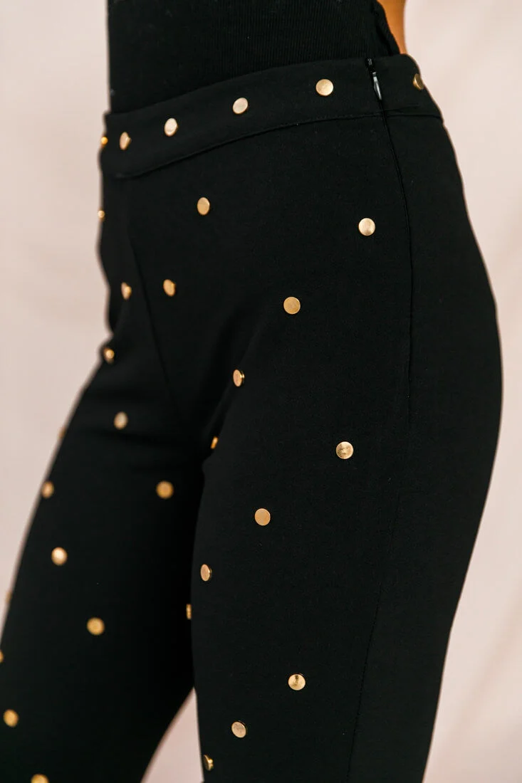 Manhattan Gold Button Pants Black - Image 6
