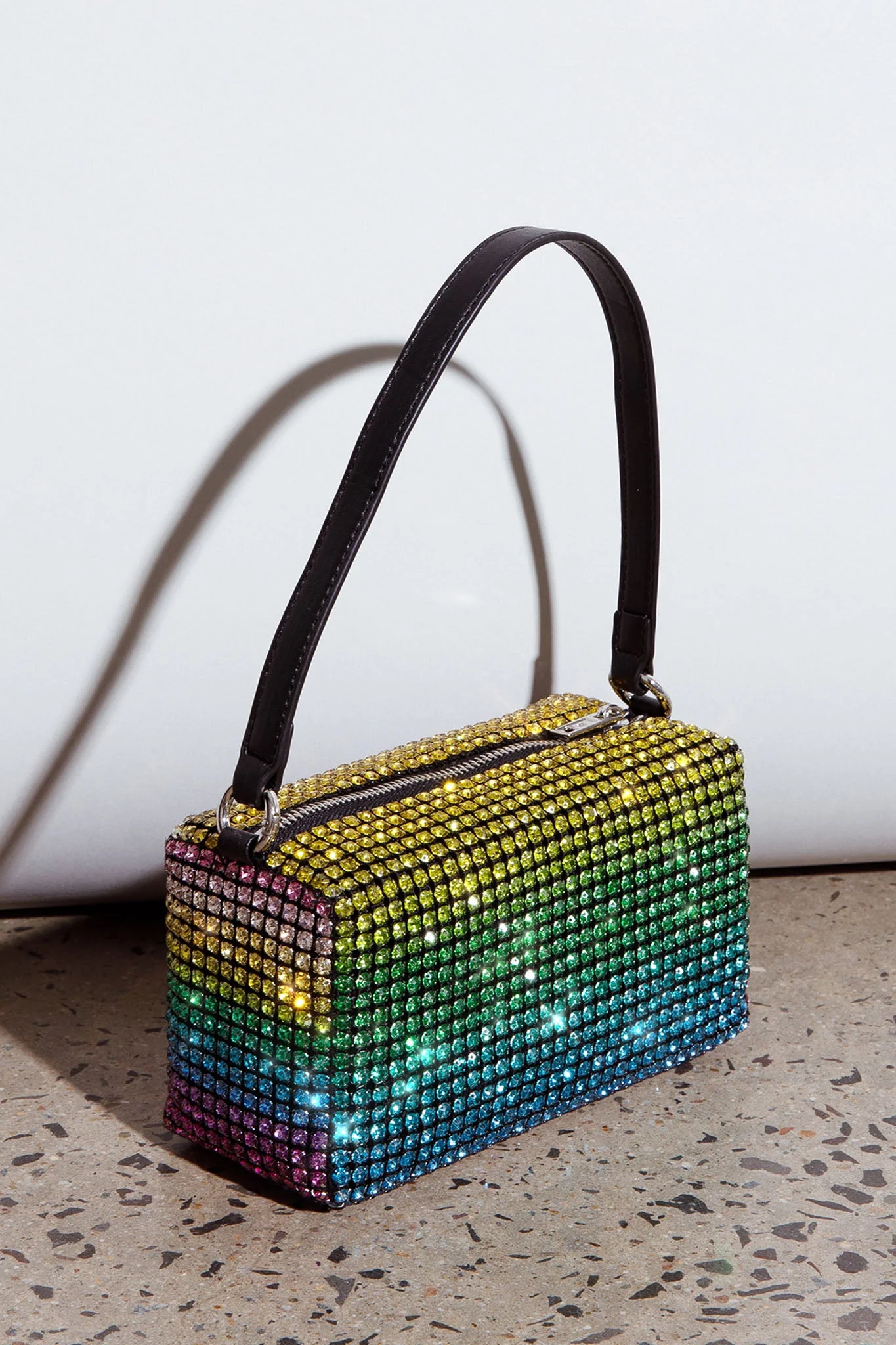 Mara Crystal Rectangular Bag Green Multi - Image 2