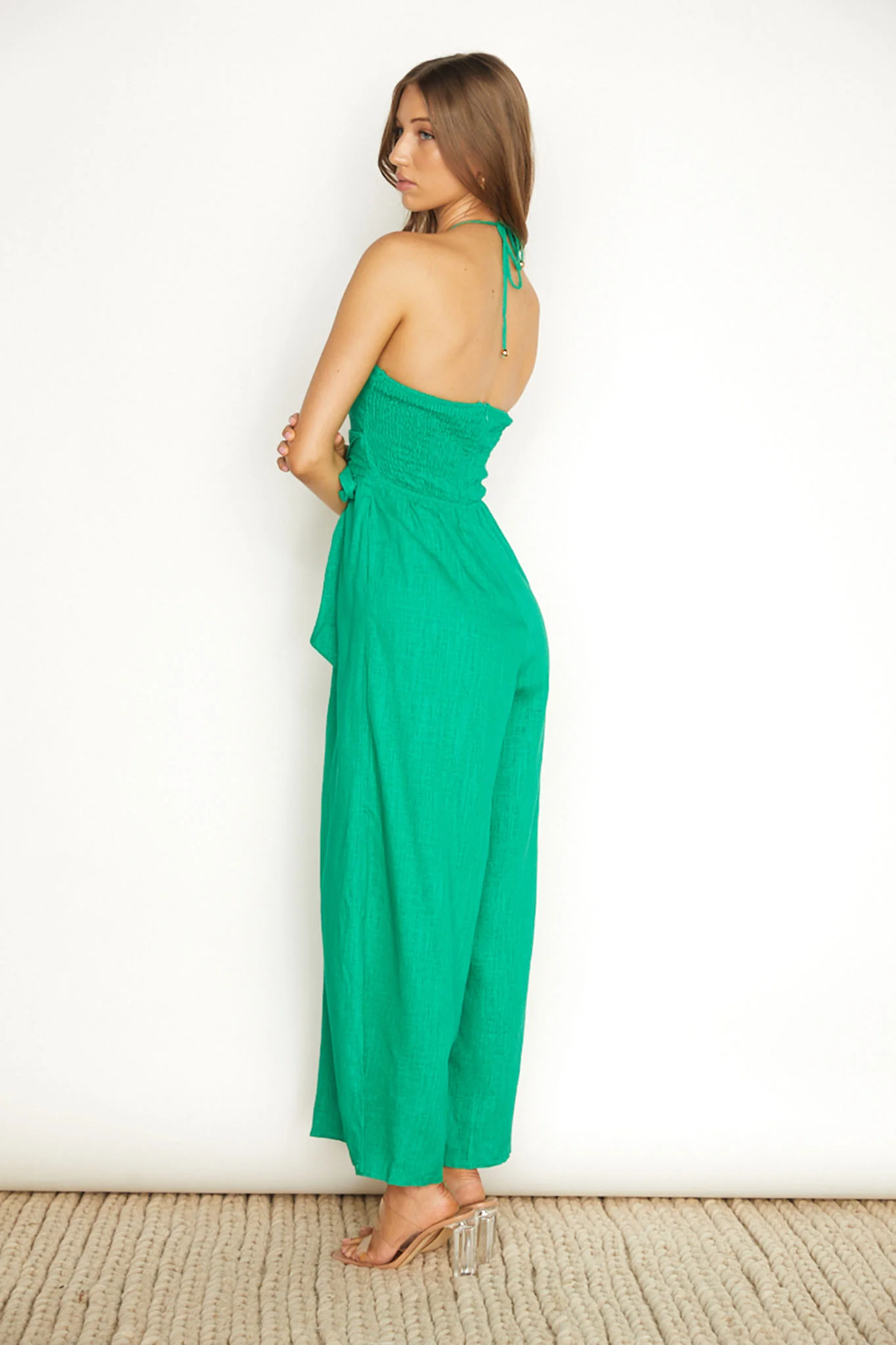 Maravilhosa Keyhole Halter Jumpsuit Green - Image 2