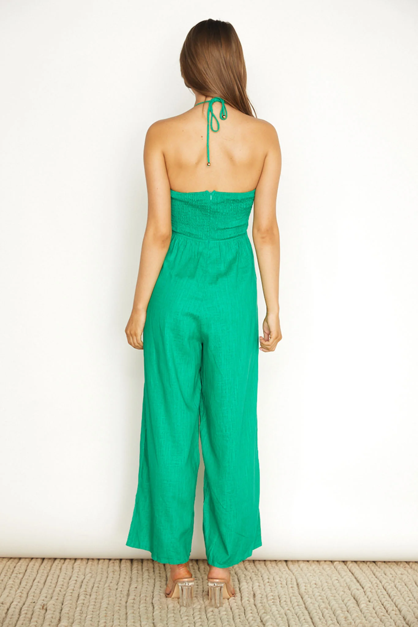 Maravilhosa Keyhole Halter Jumpsuit Green - Image 5