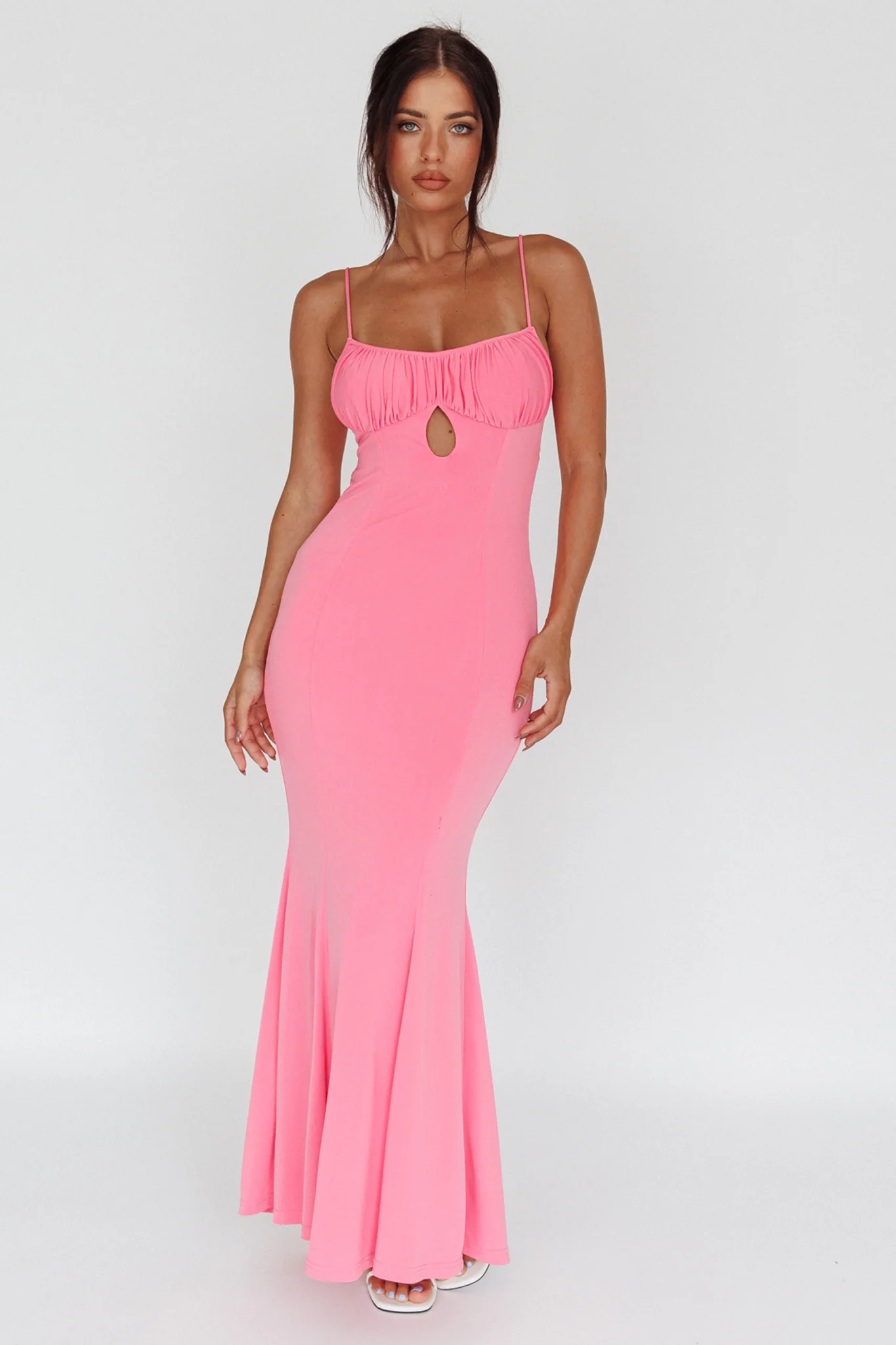 Marcella Keyhole Bust Maxi Dress Pink - Image 3