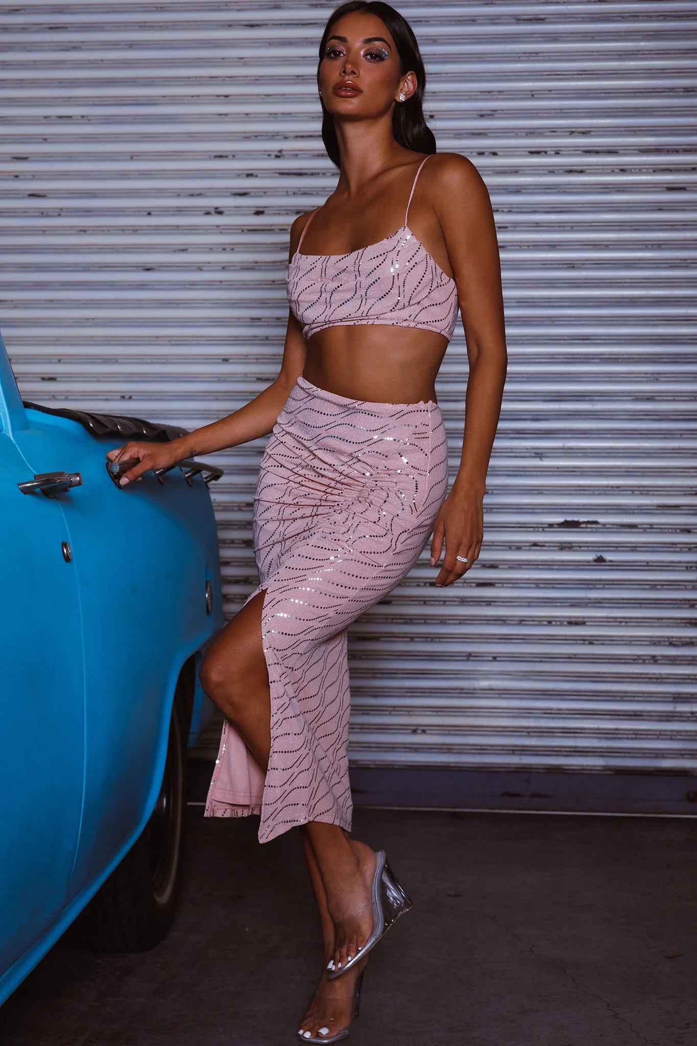 Maree Pleated Bust Crop Top Blush - Image 4