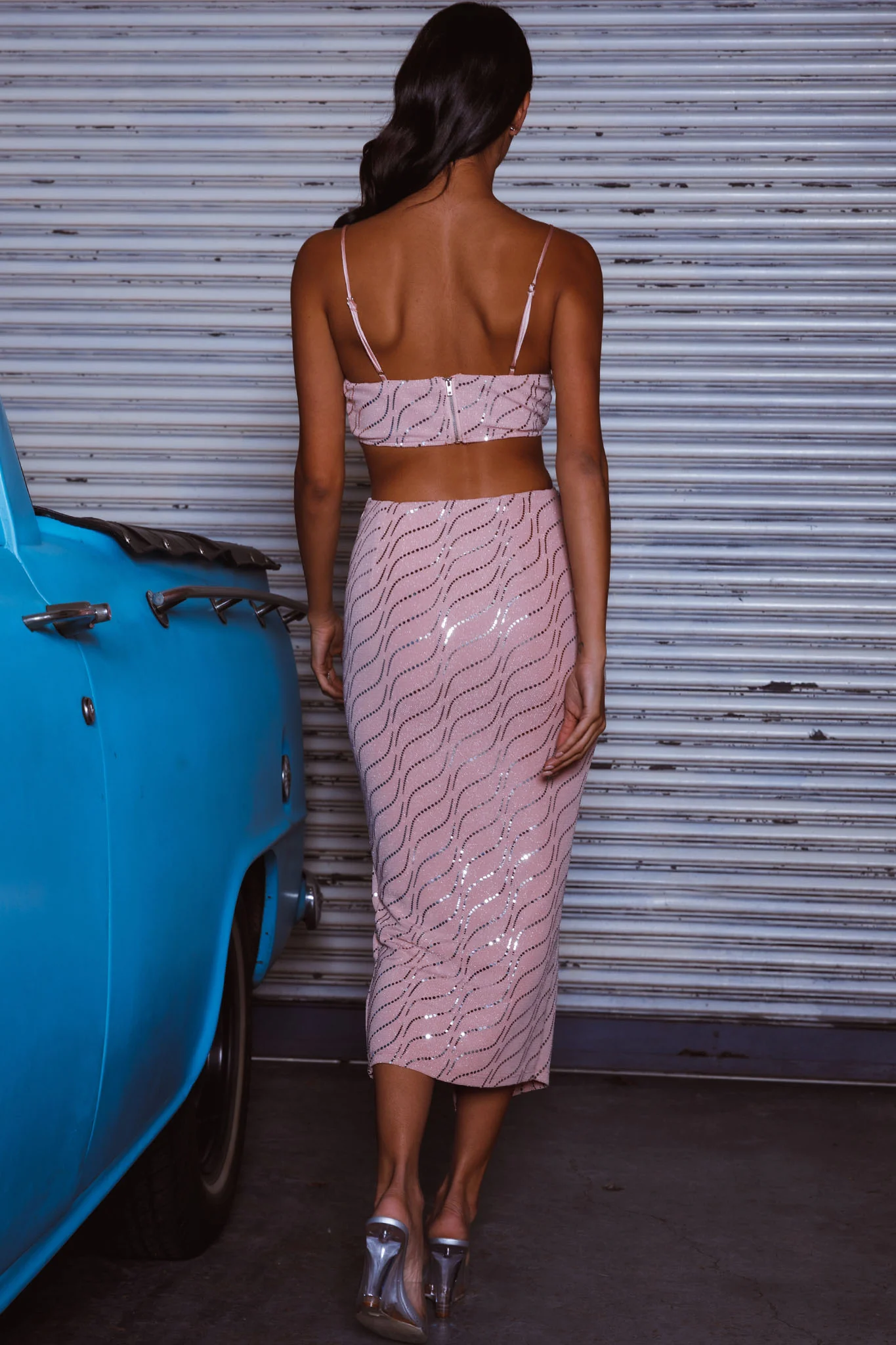 Maree Pleated Bust Crop Top Blush - Image 8
