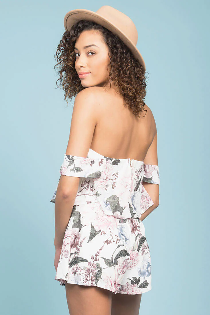 Mariah Floral Romper White - Image 3