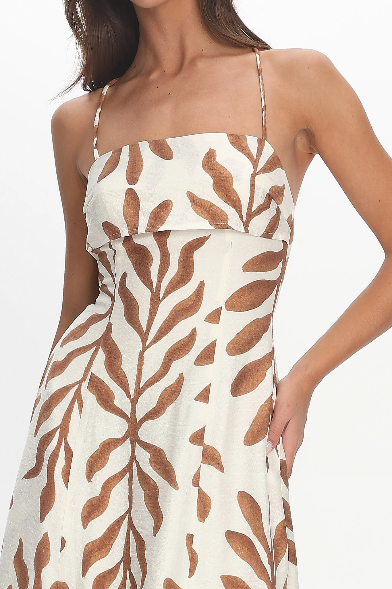 Mariana Strappy Back Maxi Dress Print Cream - Image 4