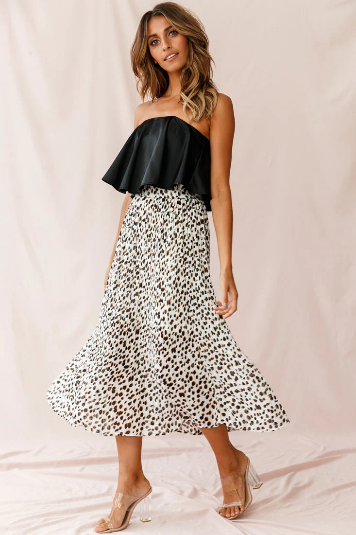 Marie Satin Bandeau Crop Top Black - Image 2