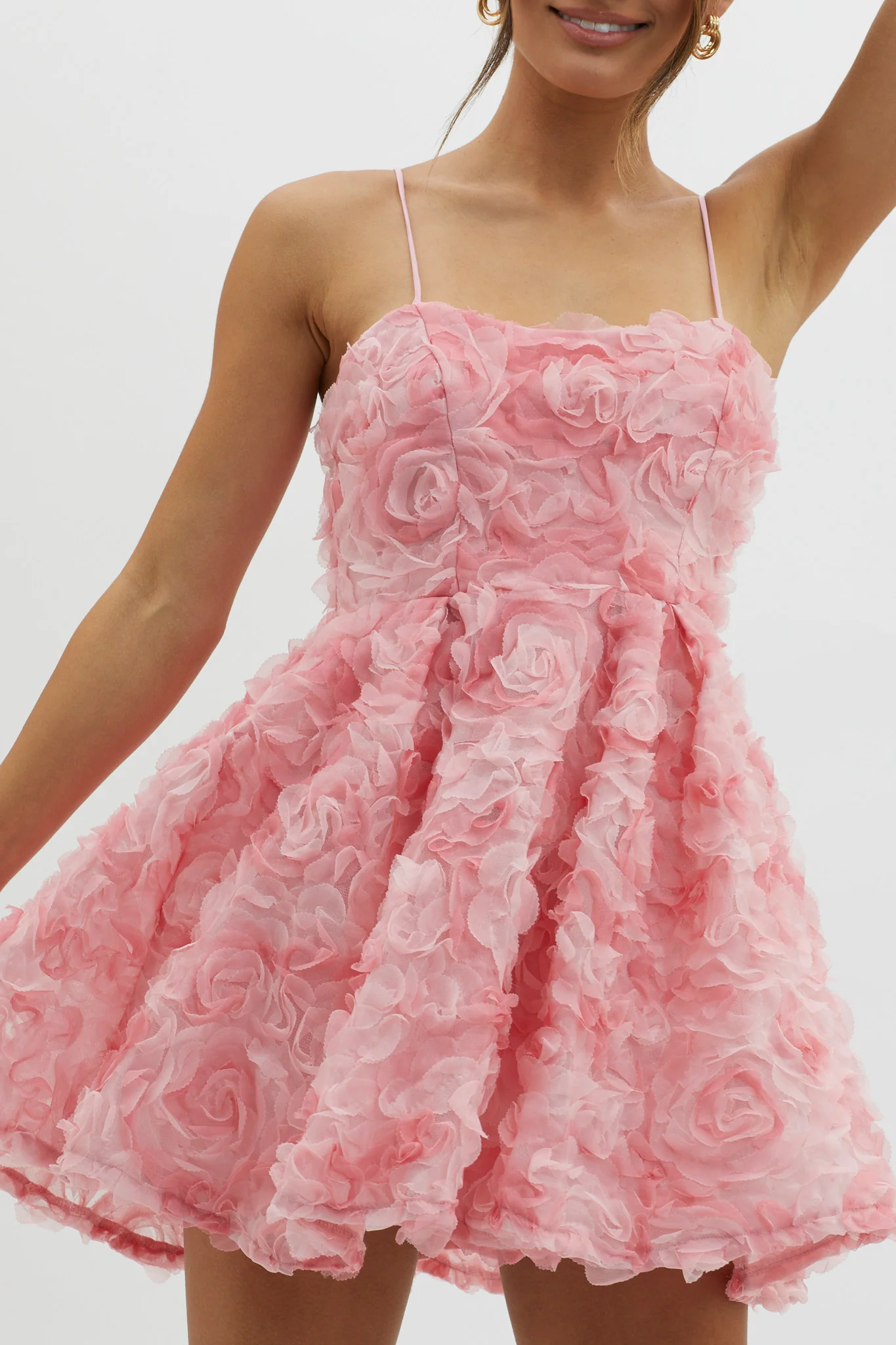 Mariela Floral Embellished Mini Dress Pink - Image 3