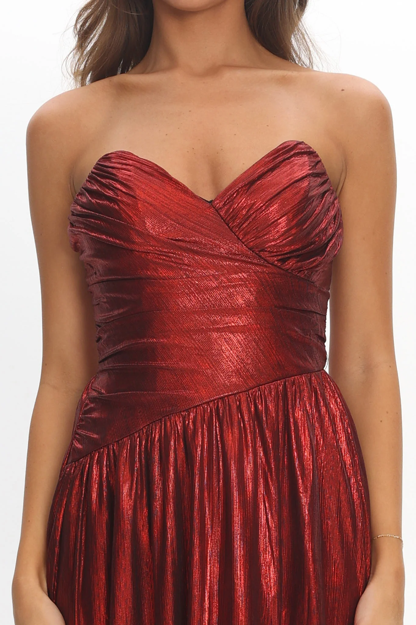 Marin Pointed Sweetheart Maxi Dress Wine - Image 4