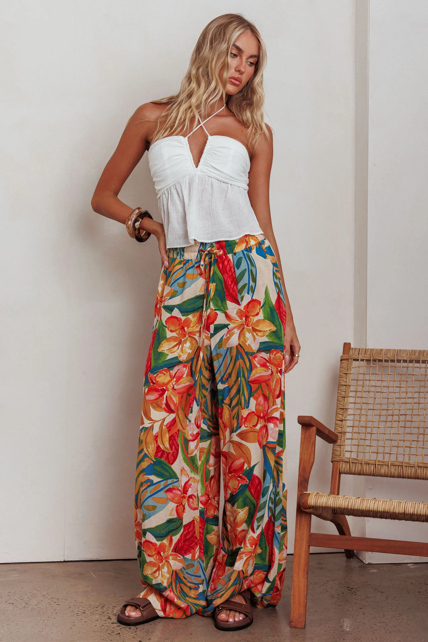 Marula Wide Leg Drawstring Pants Botanical - Image 5