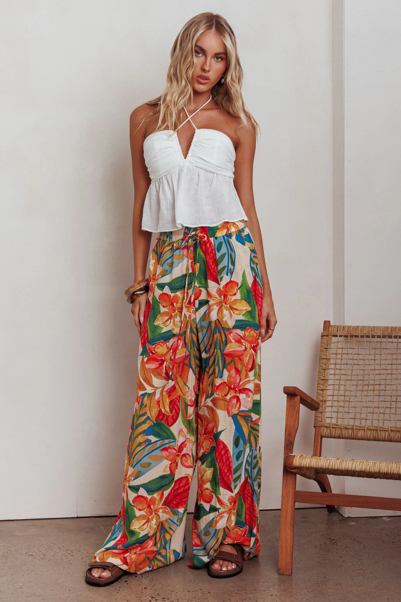 Marula Wide Leg Drawstring Pants Botanical - Image 6