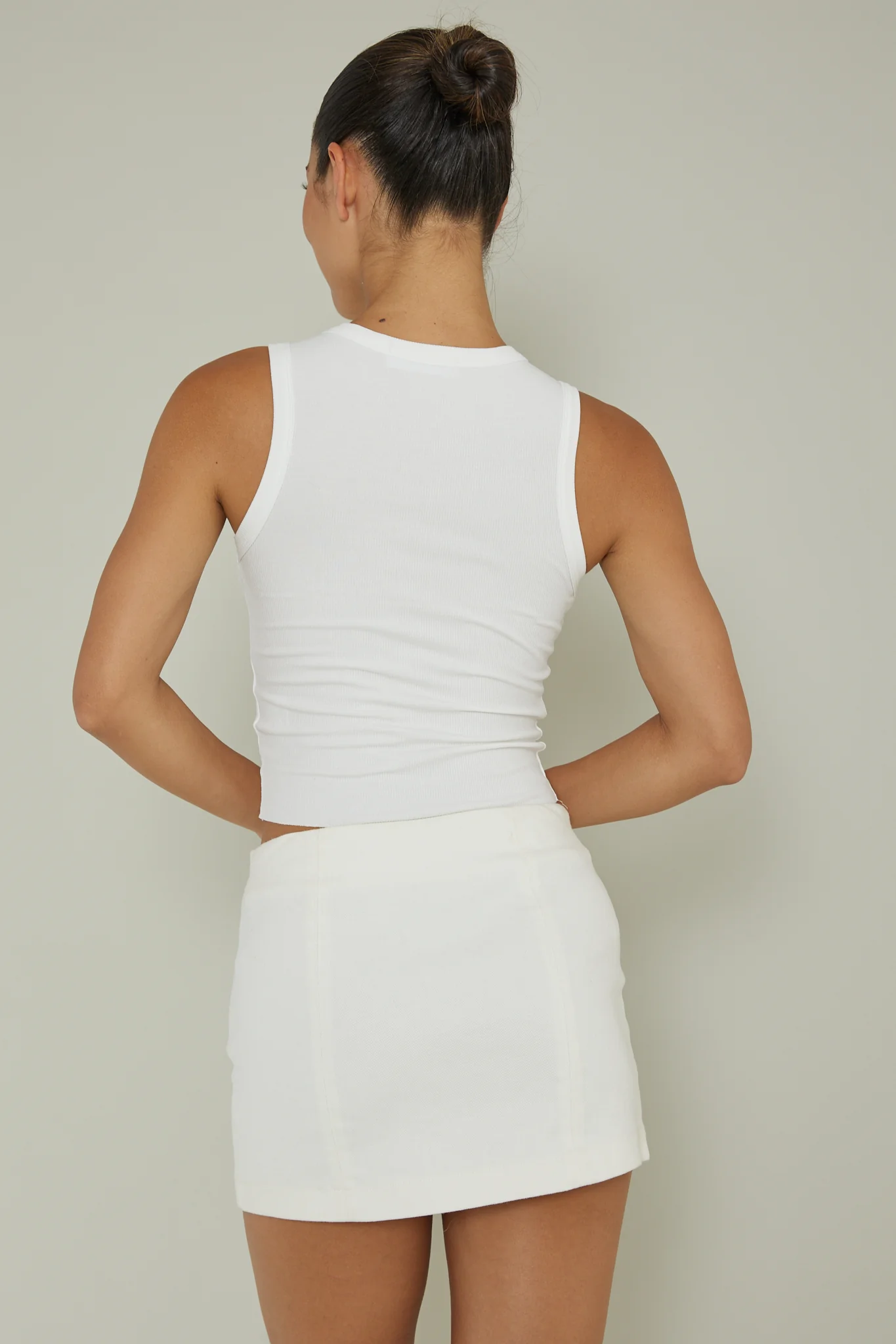 Mayra Crew Neck Crop Top White - Image 2