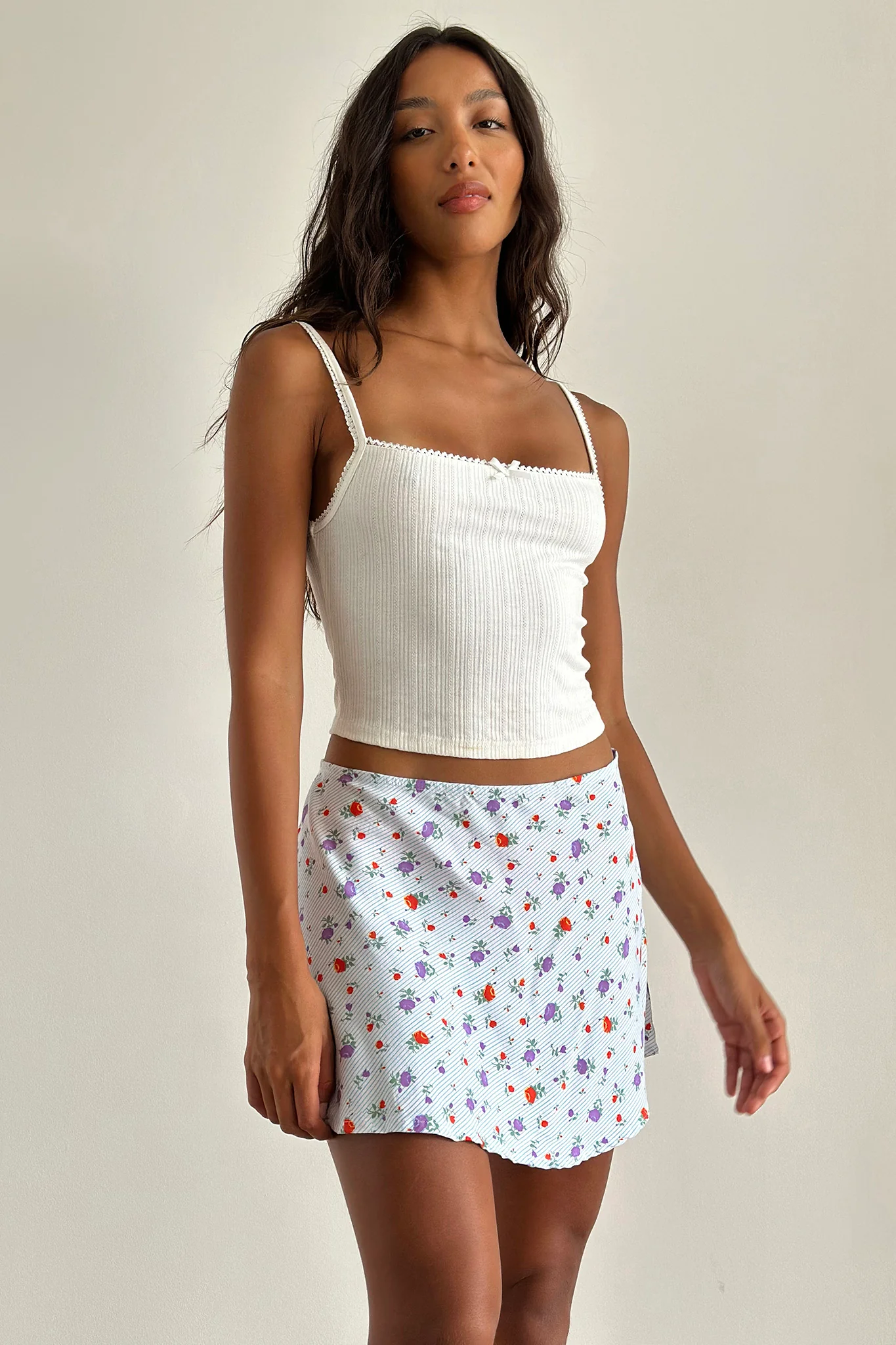 Mckenna Mini Skirt Blue Floral - Image 3