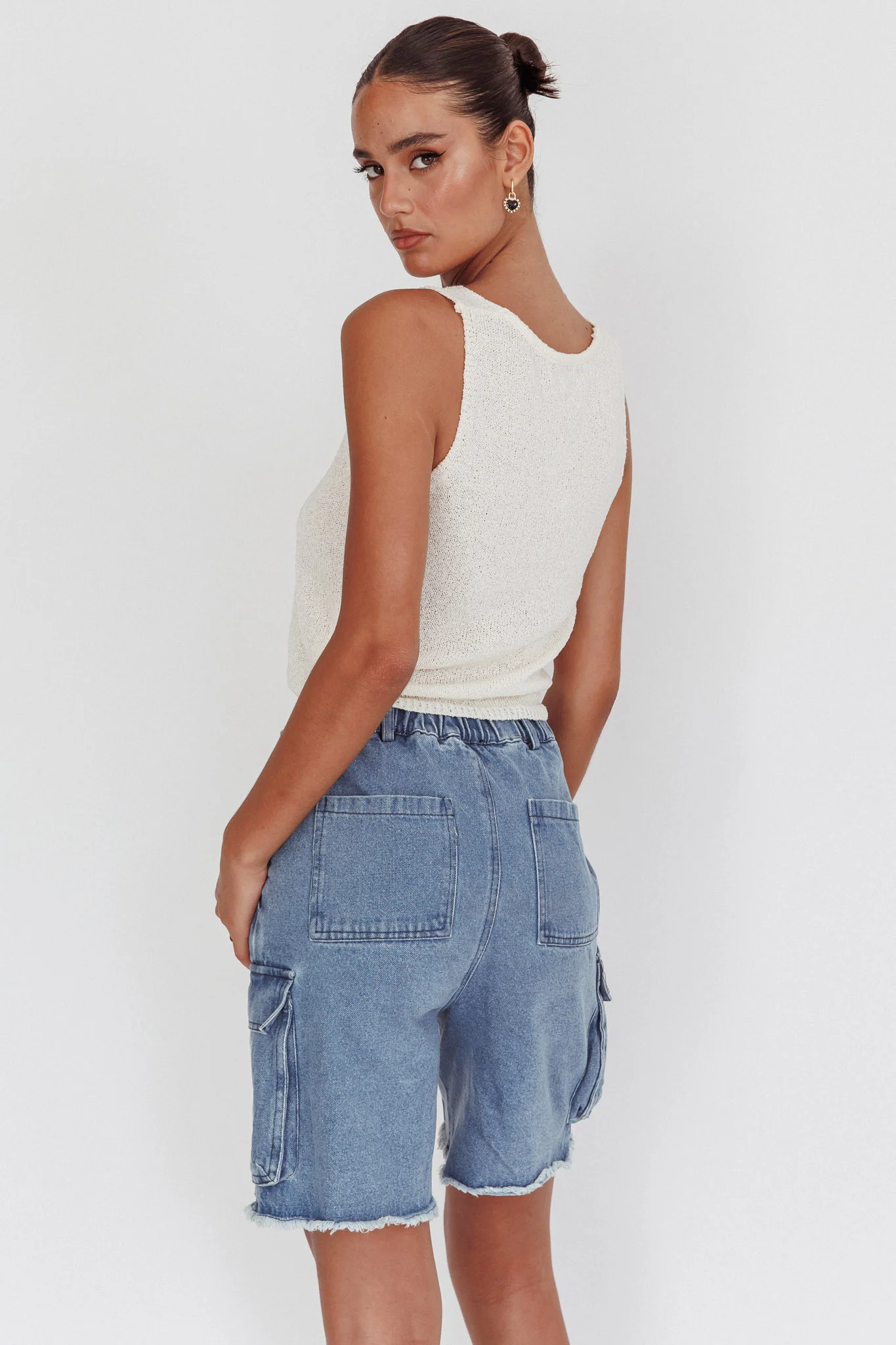 Meeka Open Front Knit Top White - Image 3