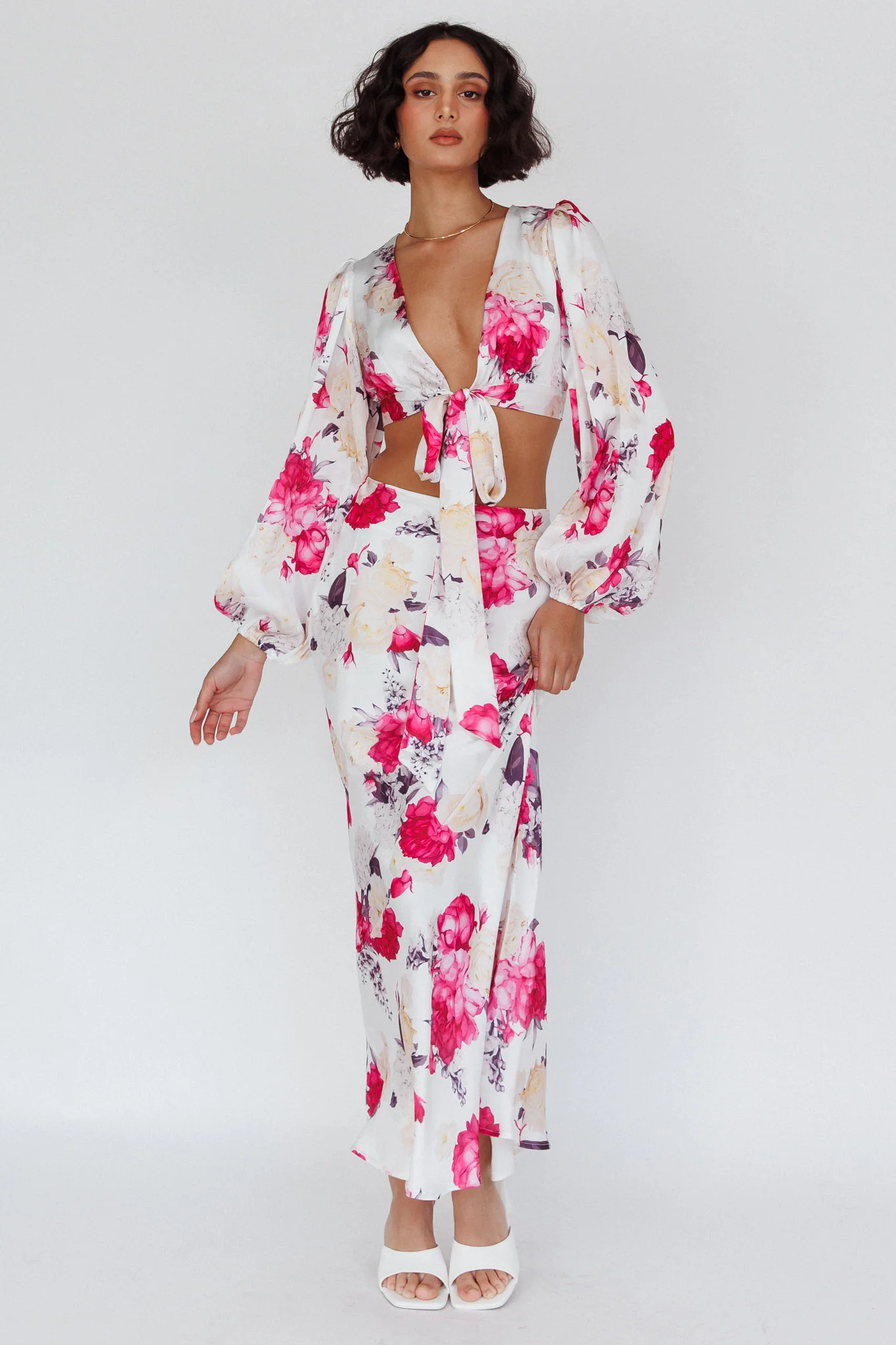 Meet Me In Fiji Maxi Skirt Floral Pink - Image 3