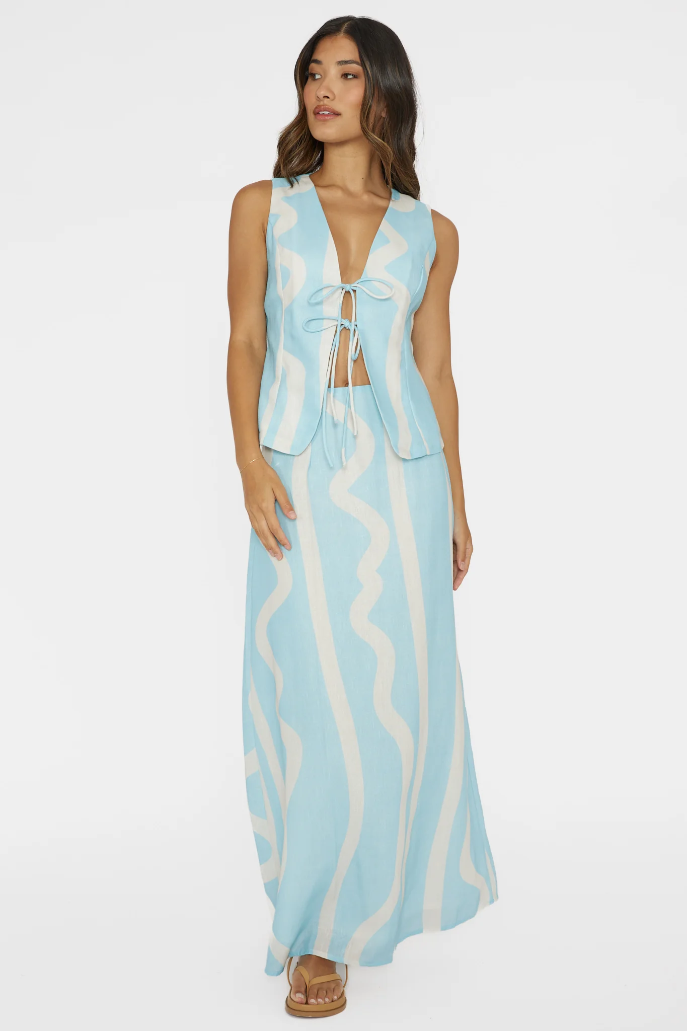 Meet Me There Maxi Skirt Abstract Blue - Image 4