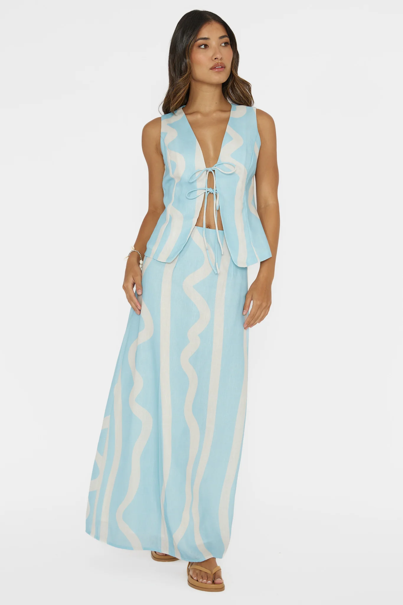Meet Me There Maxi Skirt Abstract Blue - Image 5
