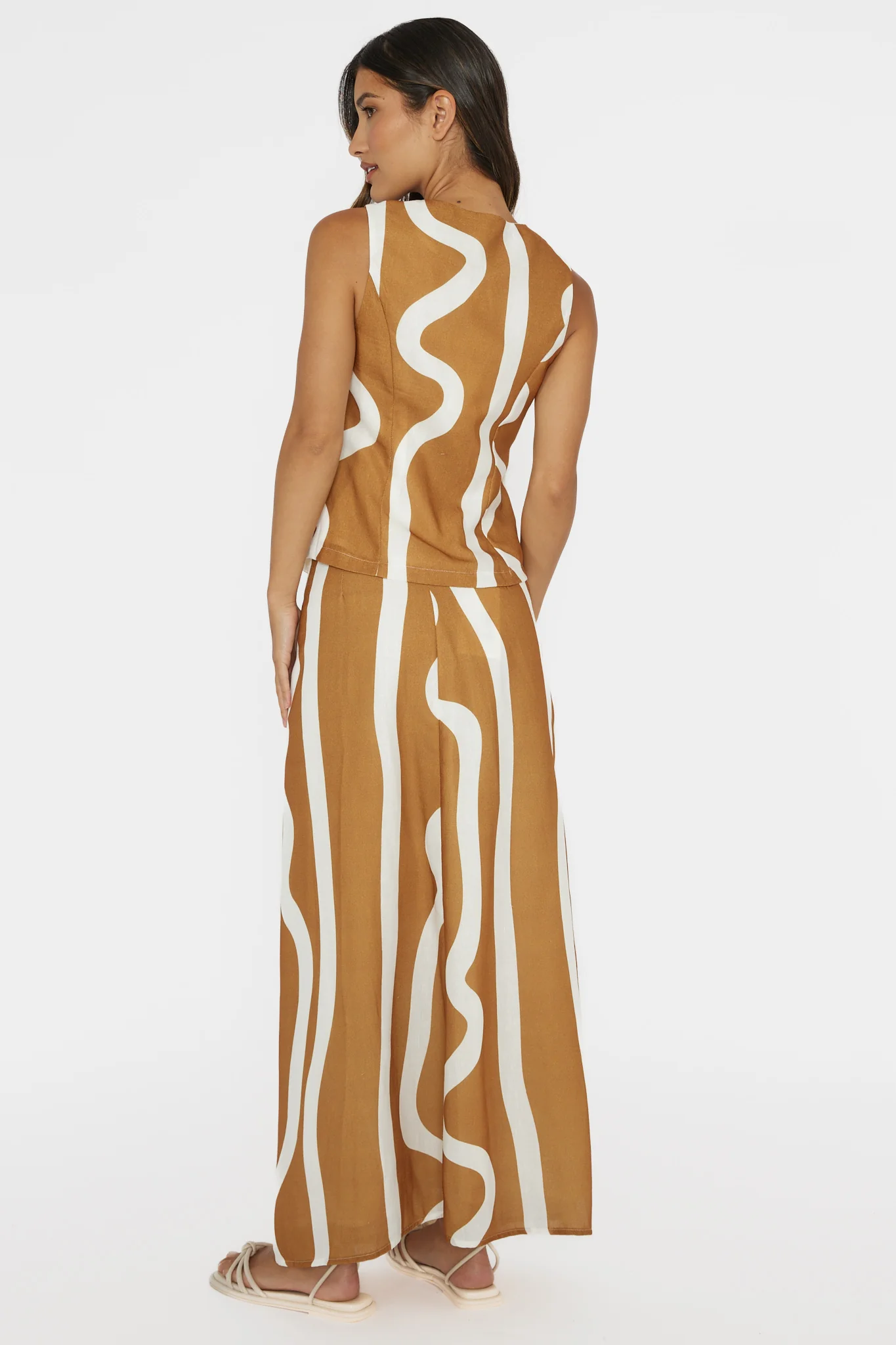 Meet Me There Maxi Skirt Abstract Tan - Image 3