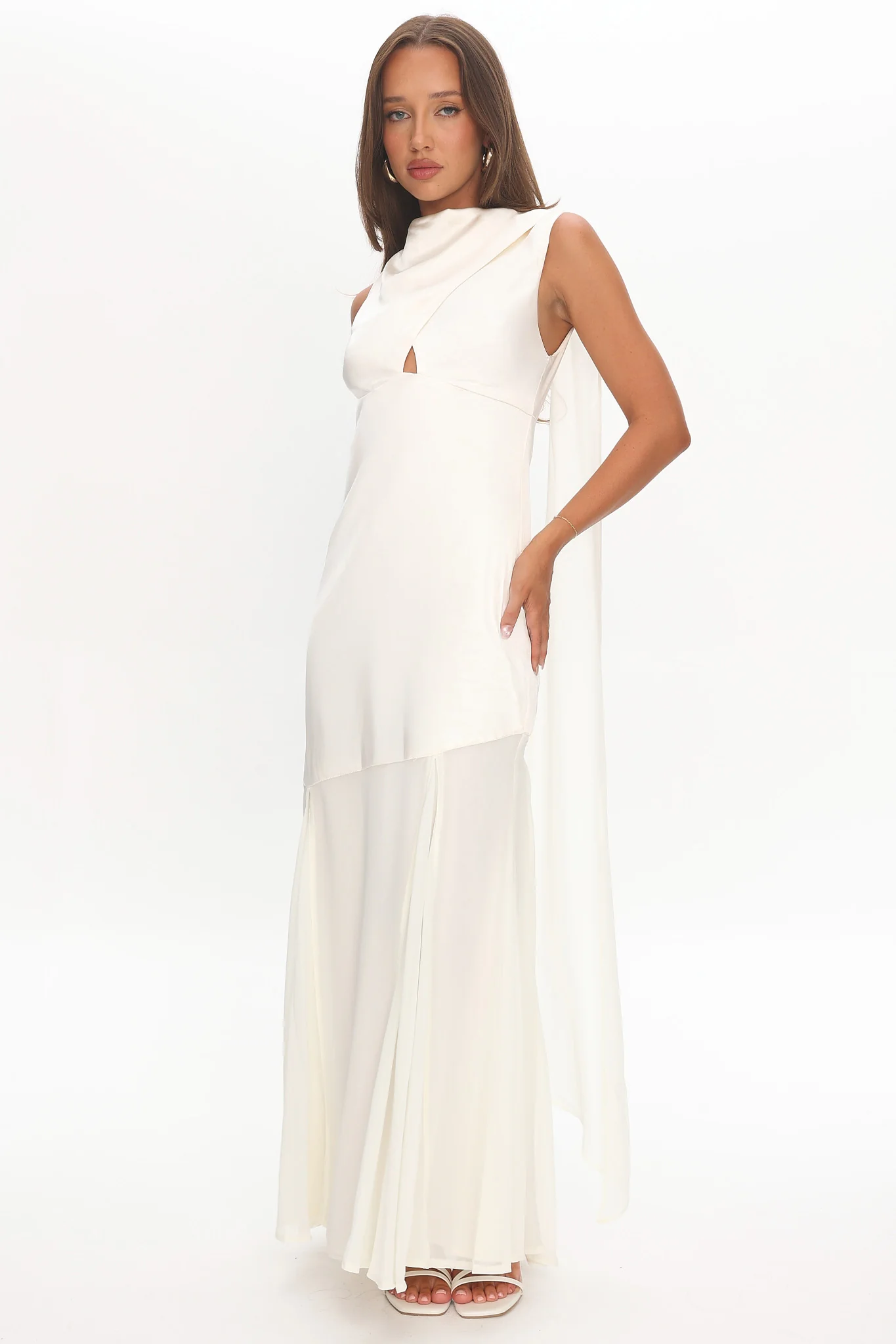 Meliza Keyhole Bust Maxi Dress Oyster - Image 2