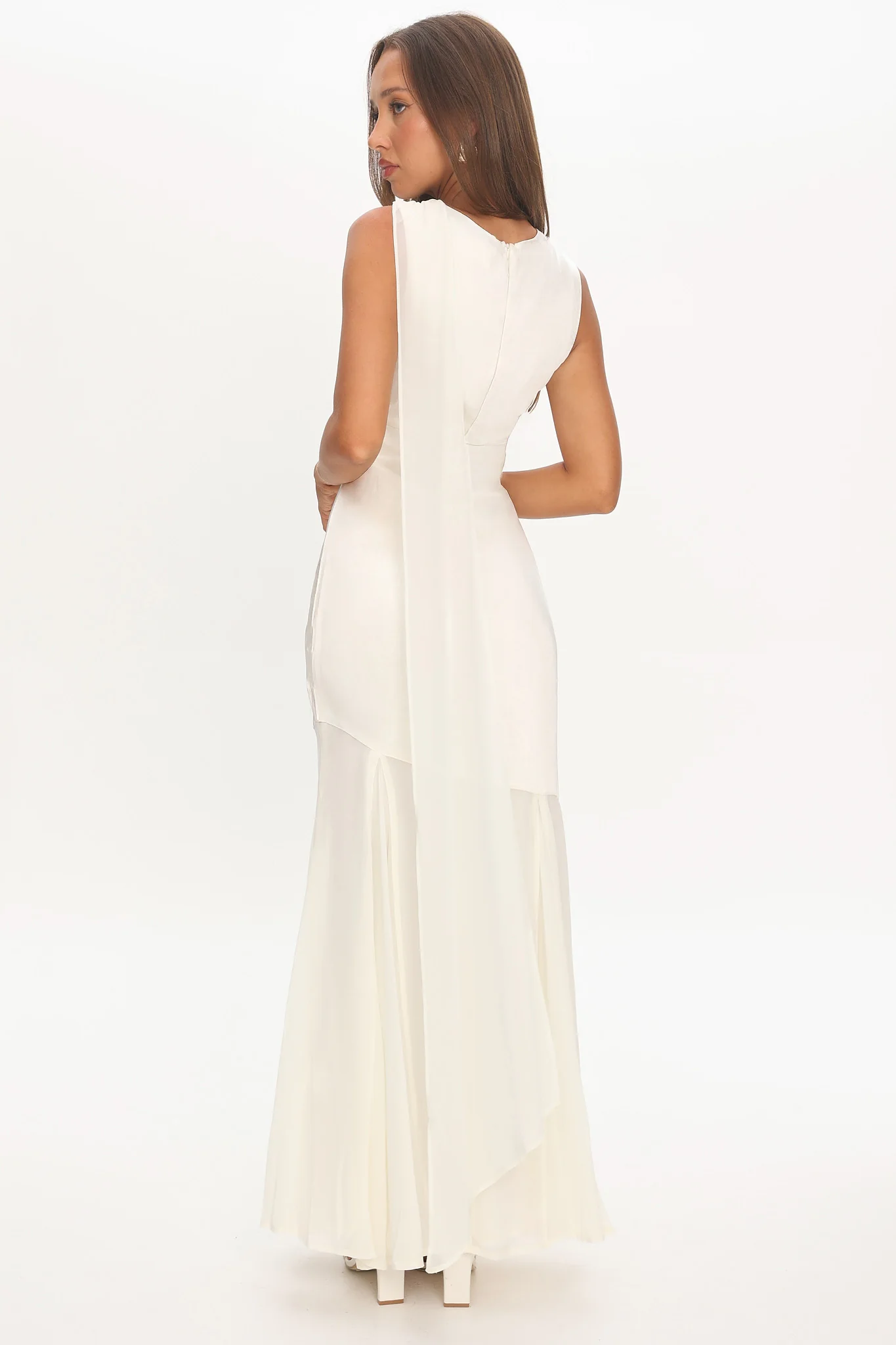 Meliza Keyhole Bust Maxi Dress Oyster - Image 3