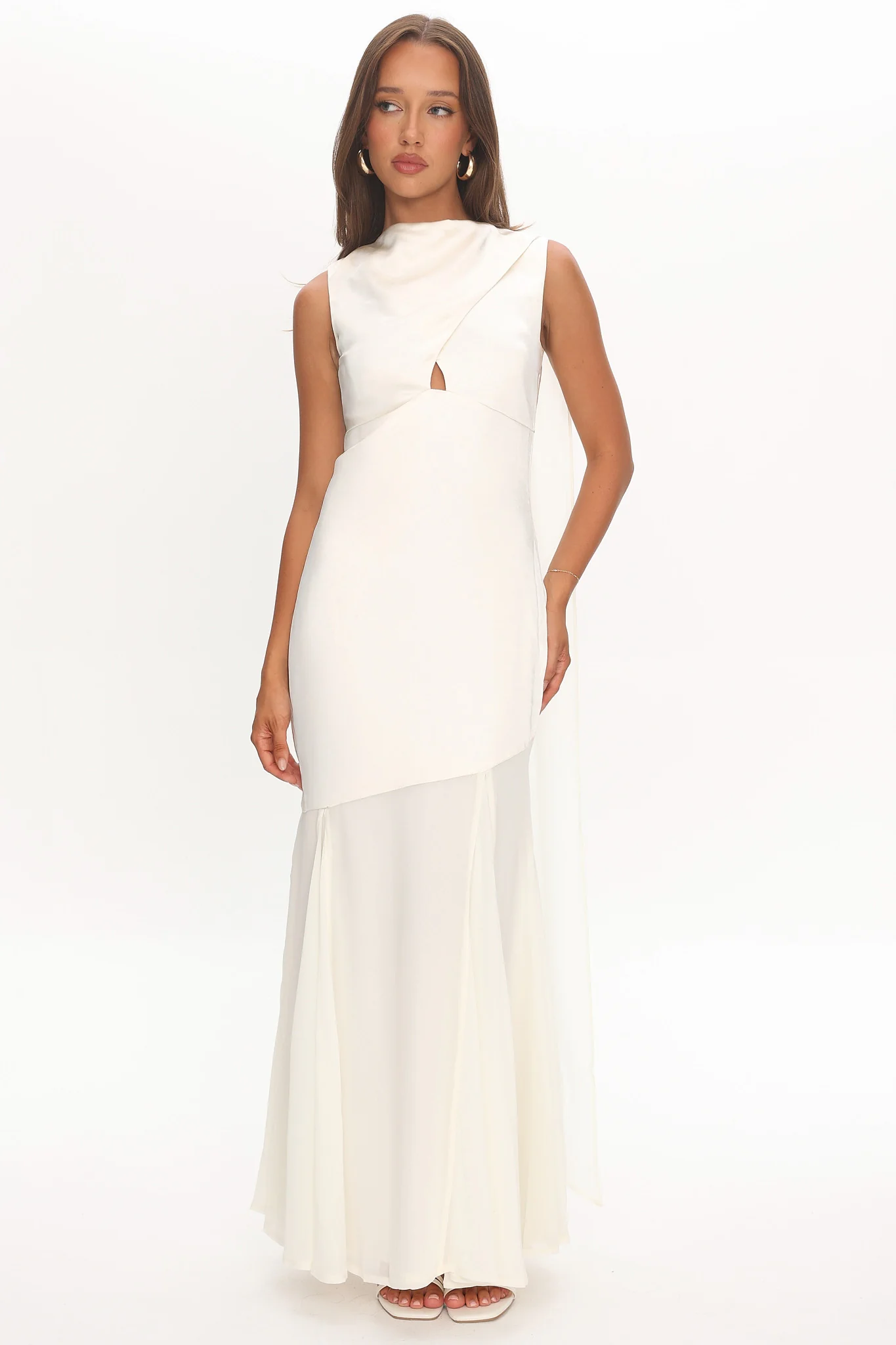 Meliza Keyhole Bust Maxi Dress Oyster - Image 5