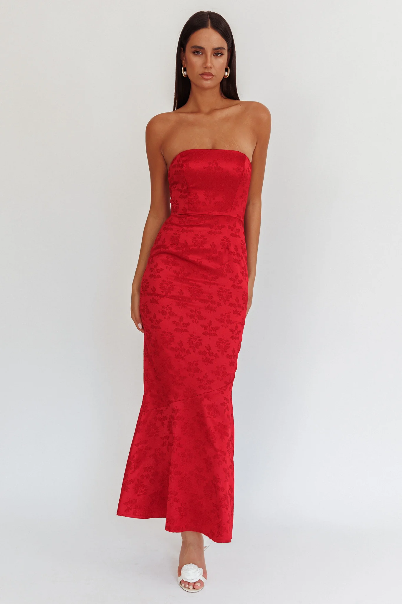 Melty Kisses Bow Back Maxi Dress Wine - Image 2
