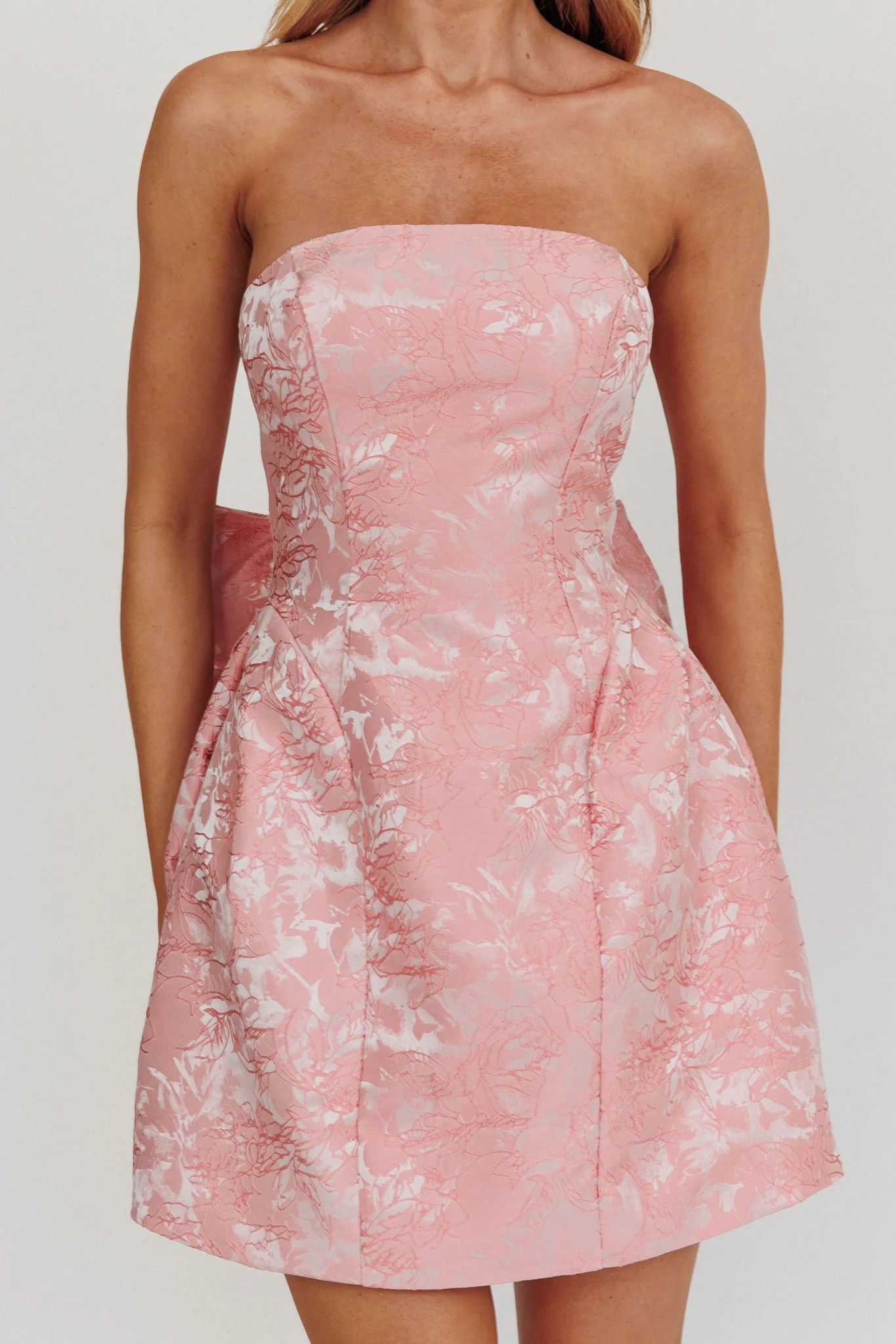 Melty Kisses Bow Mini Dress Pink - Image 5