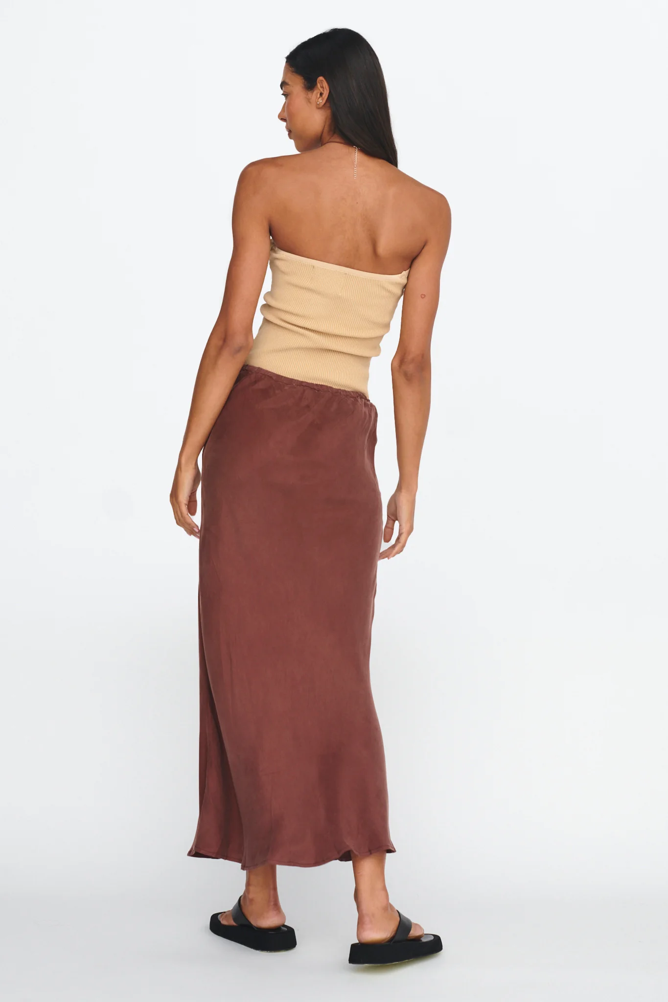 Merisa Drawstring Midi Skirt Choco - Image 2