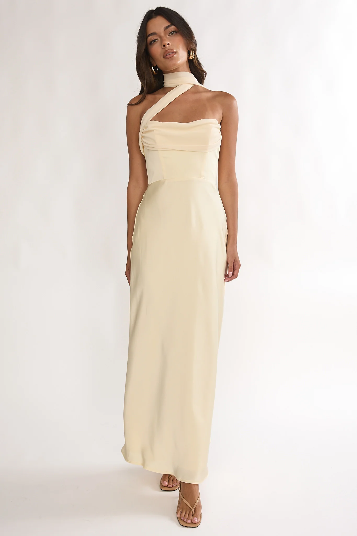 Merisalyn Strapless Scarf Maxi Dress Butter - Image 5