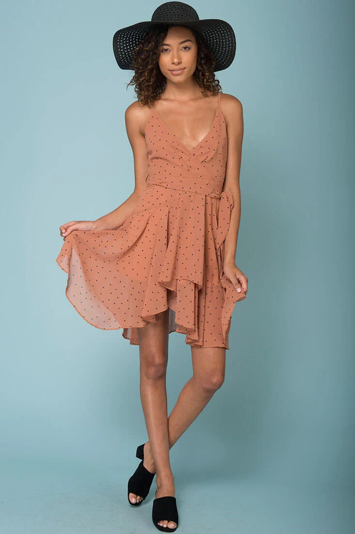 Miah Tied Waist Dress Tan - Image 2