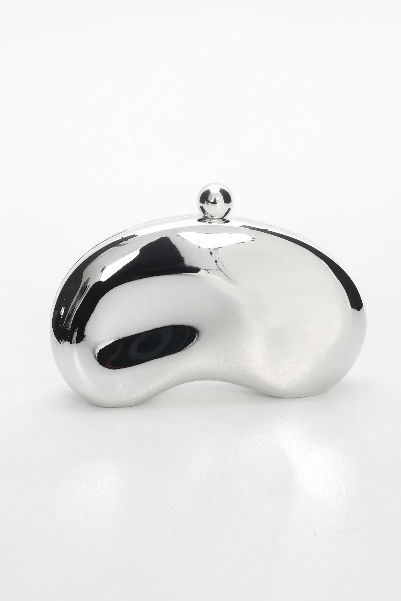 Micci Bean Clutch Silver