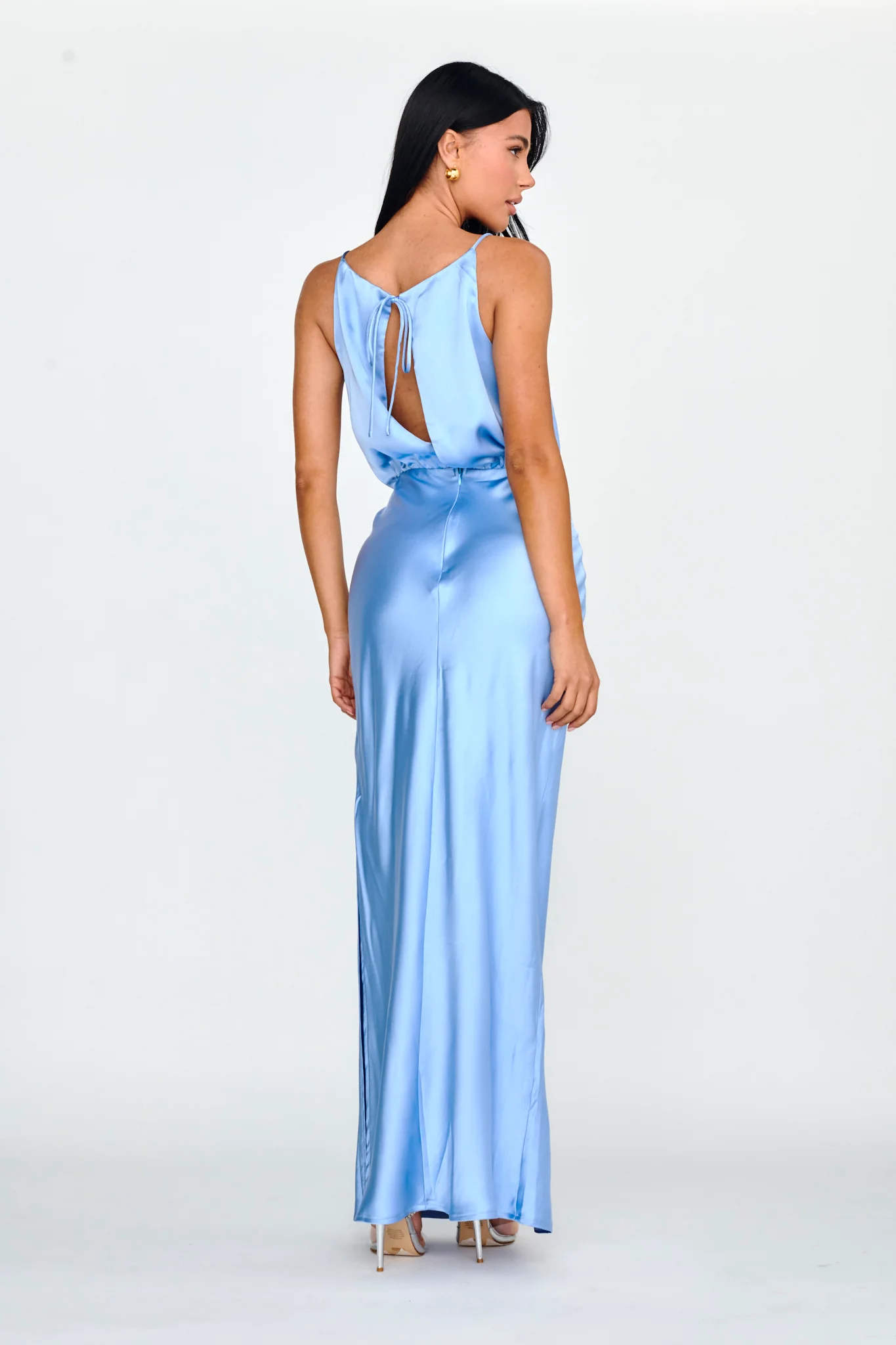 Midnight Hour Side Split Midi Dress Ocean - Image 2