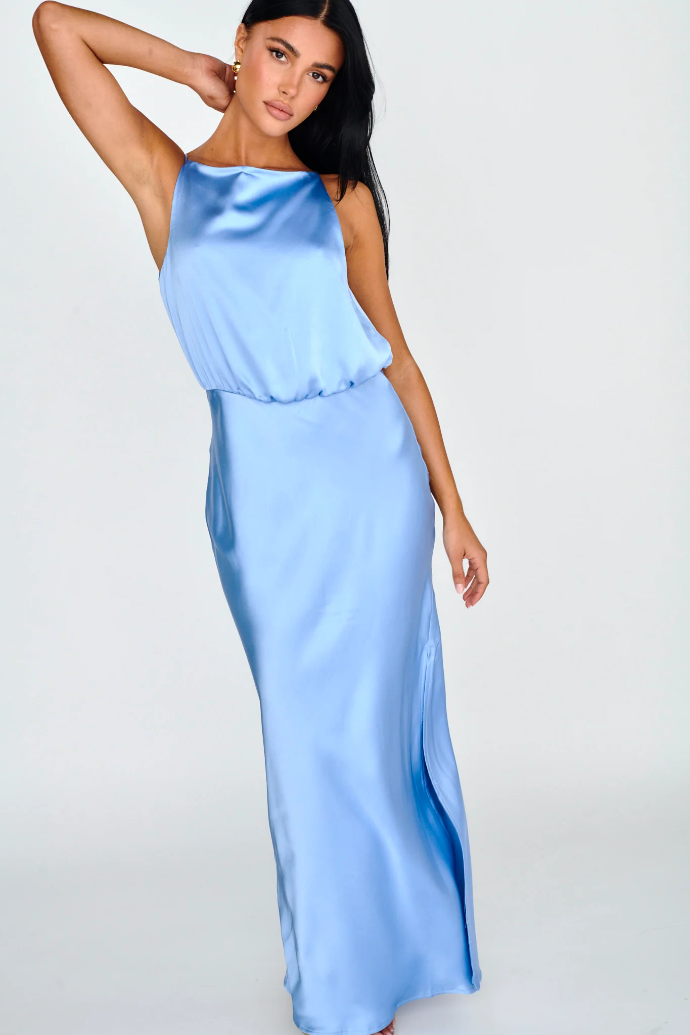 Midnight Hour Side Split Midi Dress Ocean - Image 6