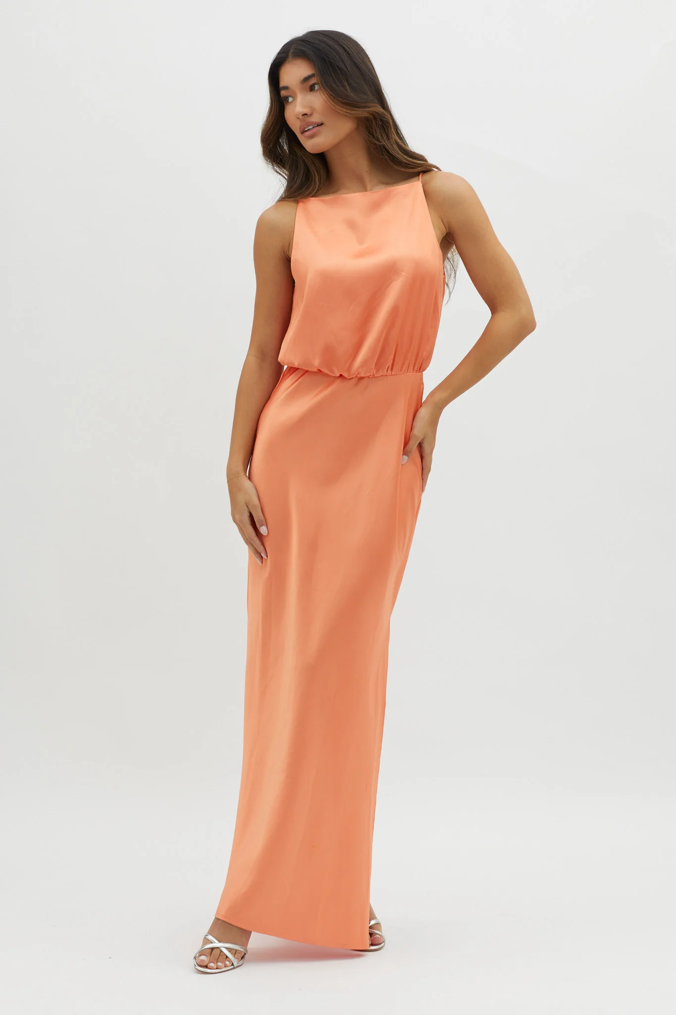 Midnight Hour Side Split Midi Dress Sunset - Image 5