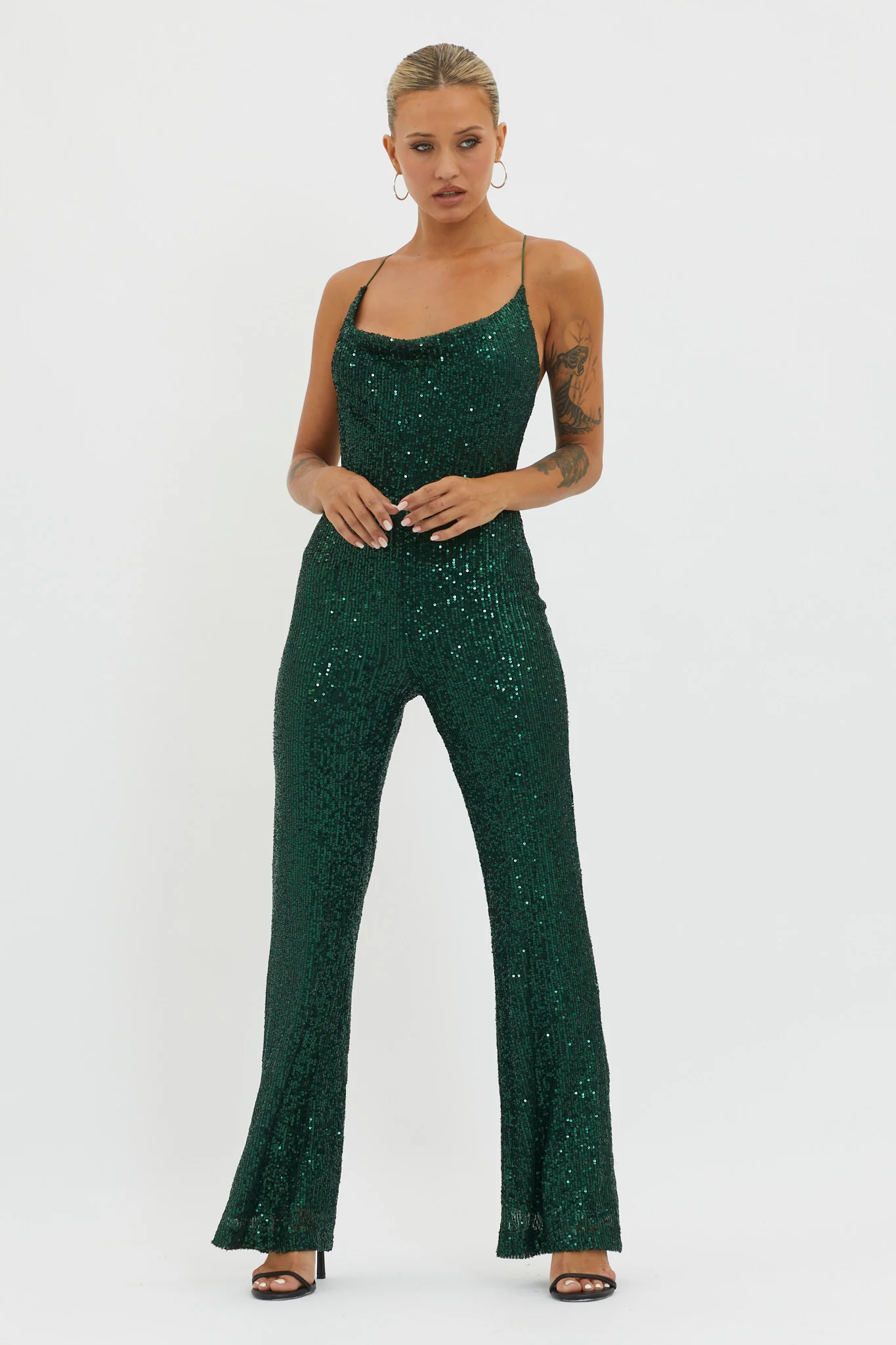 Midnight Kiss Sequin Jumpsuit Hunter - Image 5