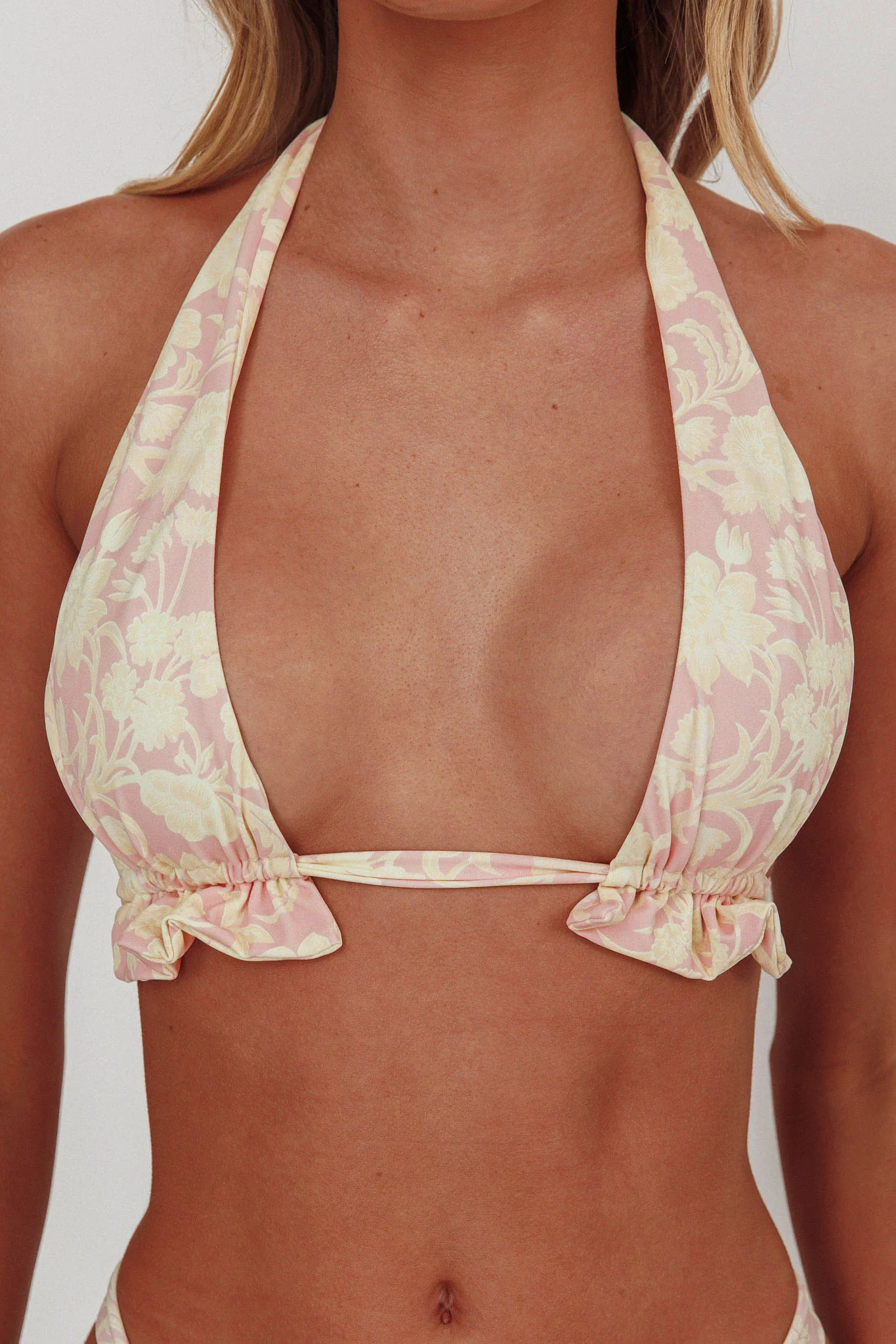 Milagro Thick Strap Halter Bikini Top Floral - Image 3