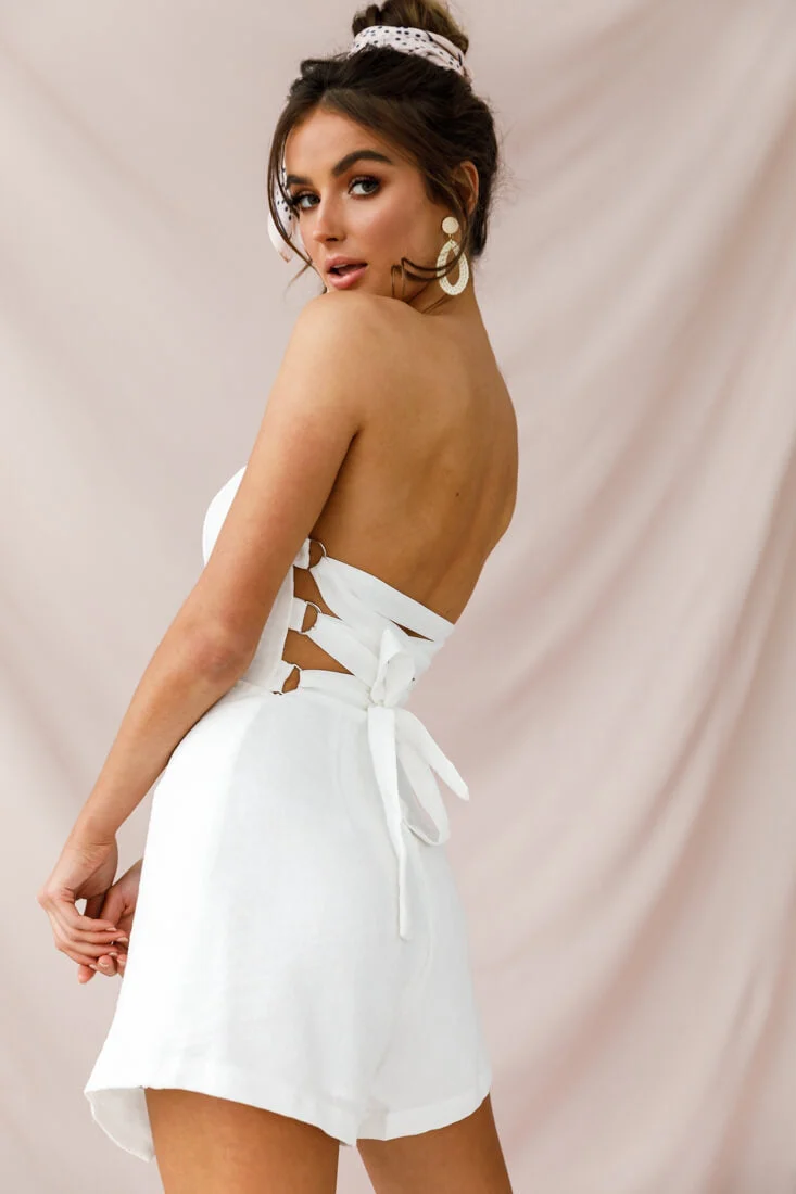 Minnie Strapless Skort Romper White - Image 3