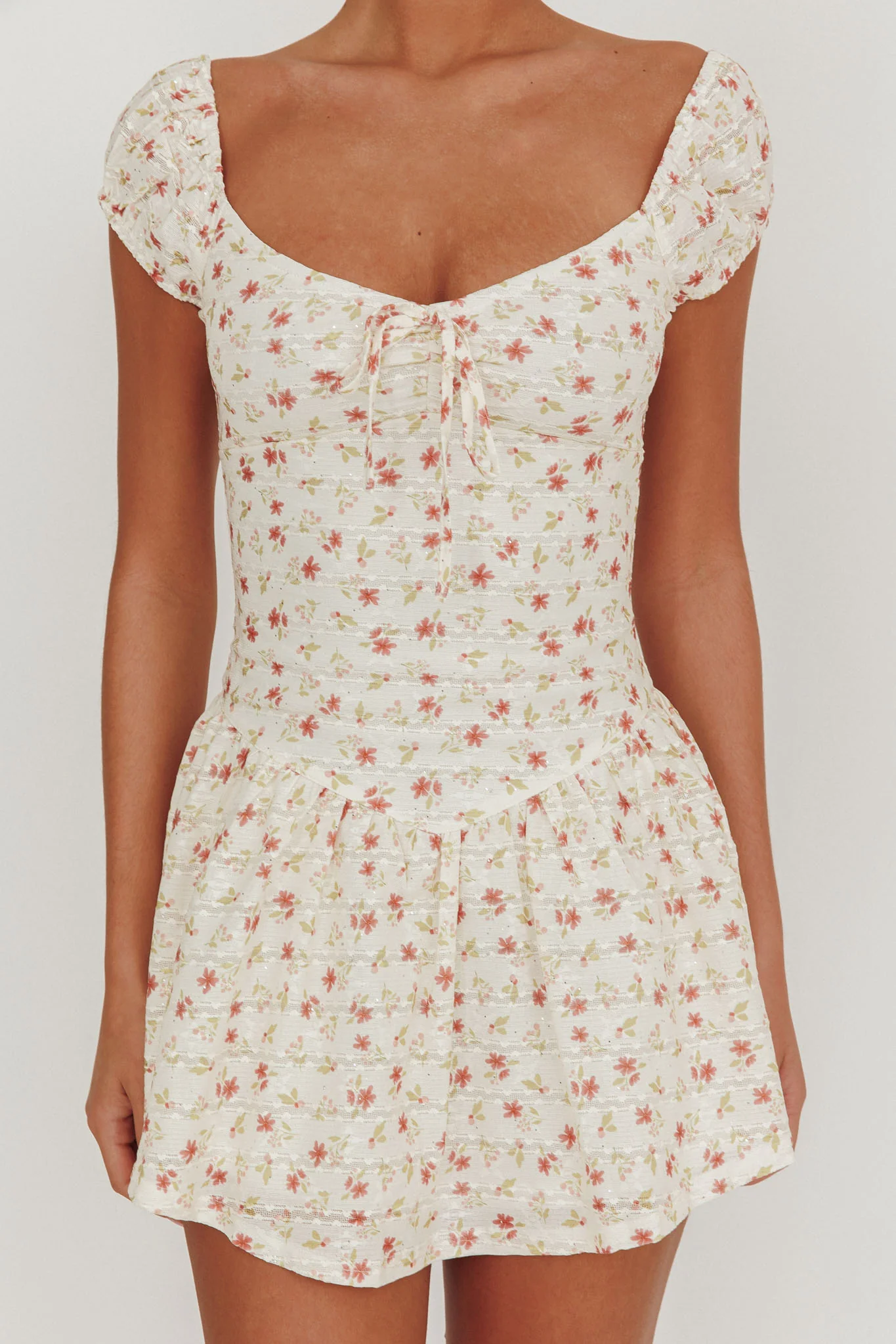 Mirela Cap Sleeve Lace Mini Dress Rose - Image 4