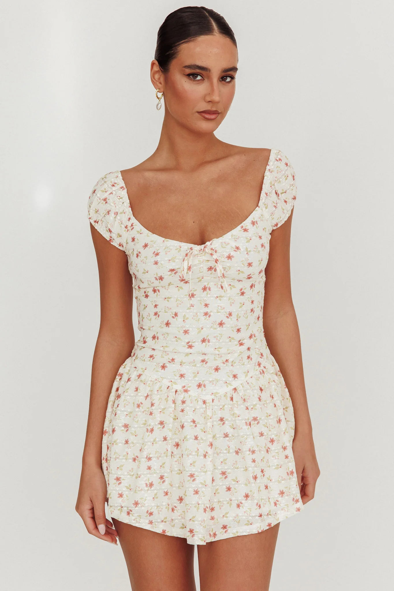 Mirela Cap Sleeve Lace Mini Dress Rose - Image 5