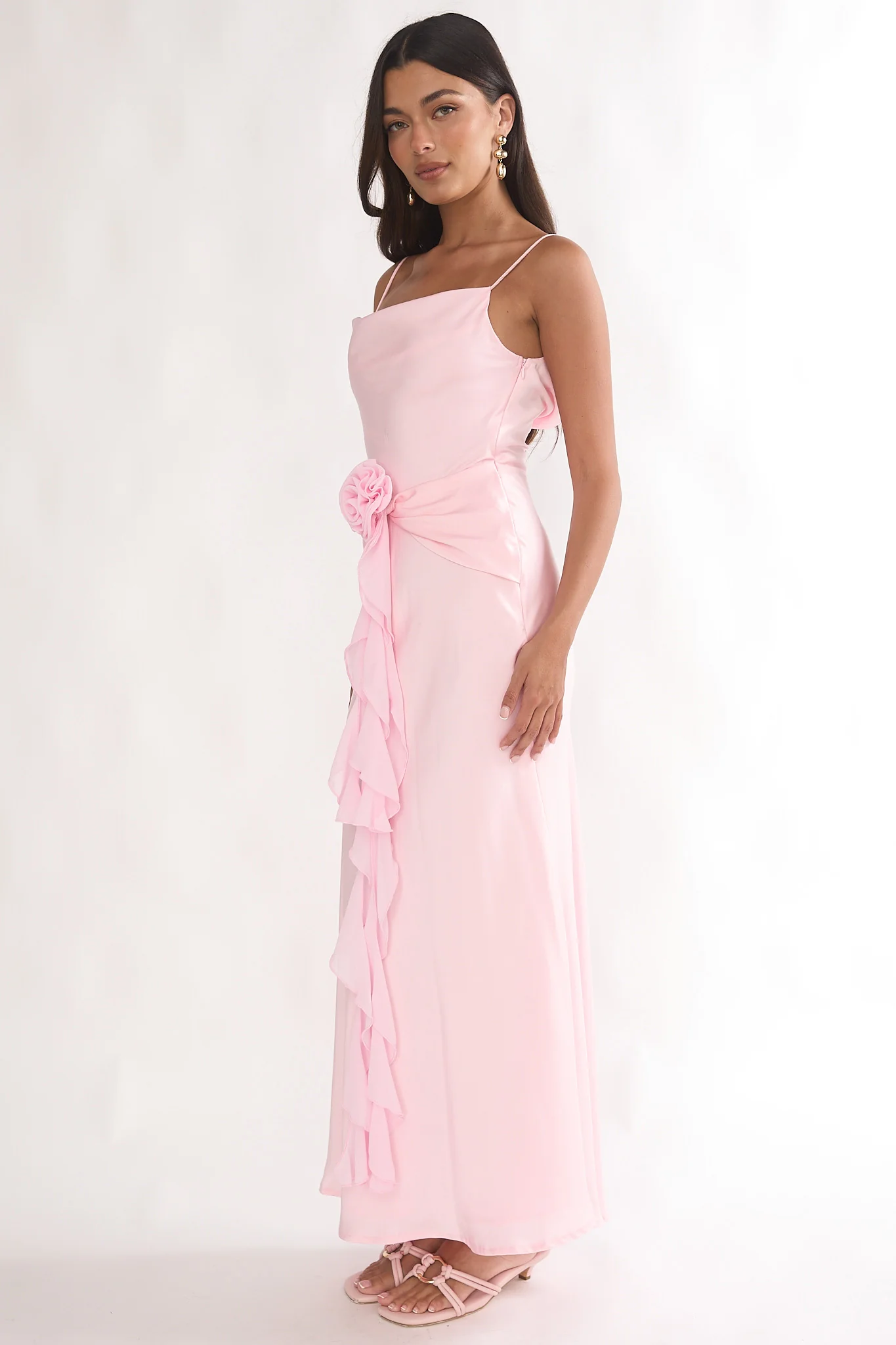Mirenna Rosette Waist Maxi Dress Light Pink - Image 6