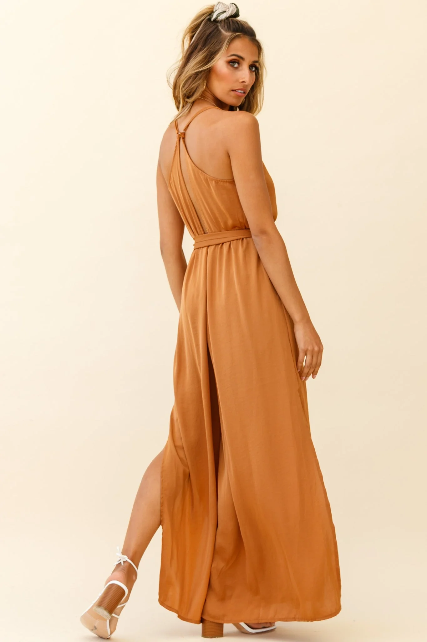 Miso Wide-Leg Cami Jumpsuit Tan - Image 5