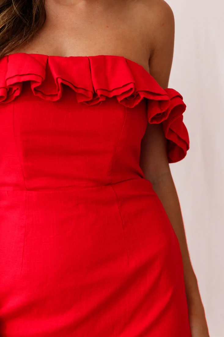 Missy A-Line Mini Dress Red - Image 4