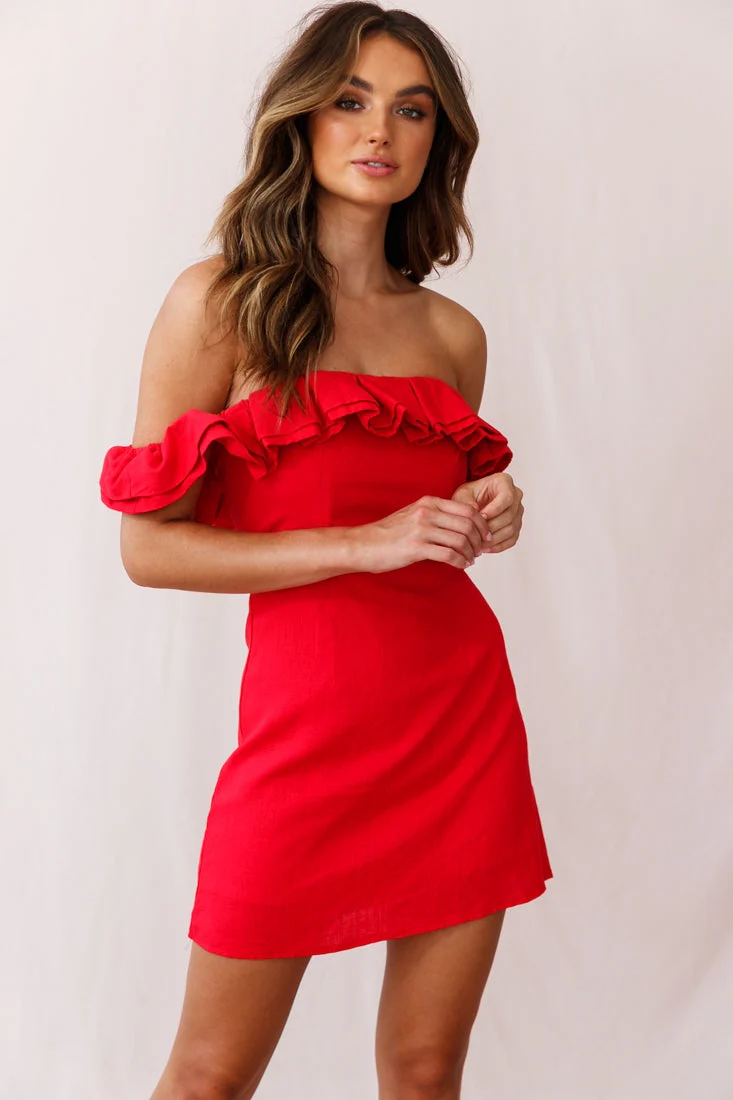 Missy A-Line Mini Dress Red - Image 5