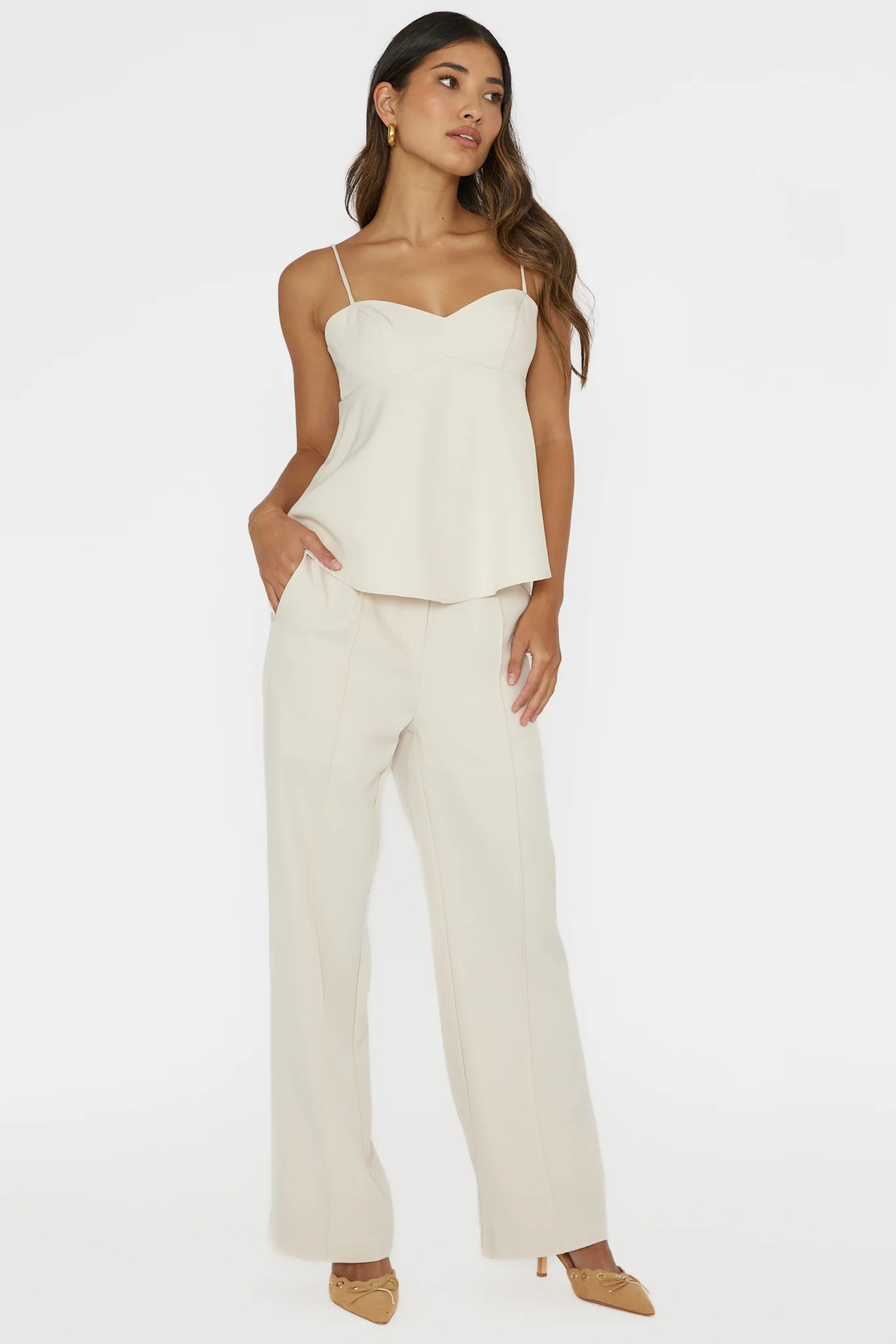 Mistie Cami Strap Top Bone - Image 4